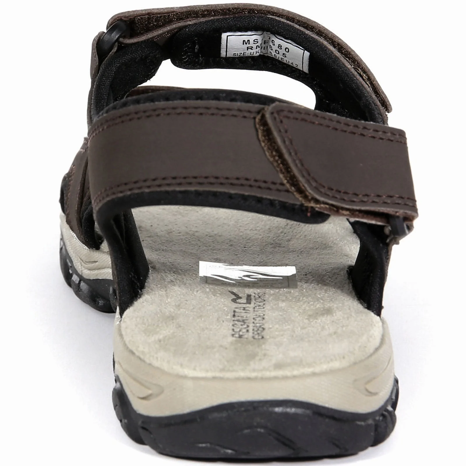 Regatta Mens Holcombe Vent Strappy Hook & Loop Walking Sandals - Peat Parchment - Image 6