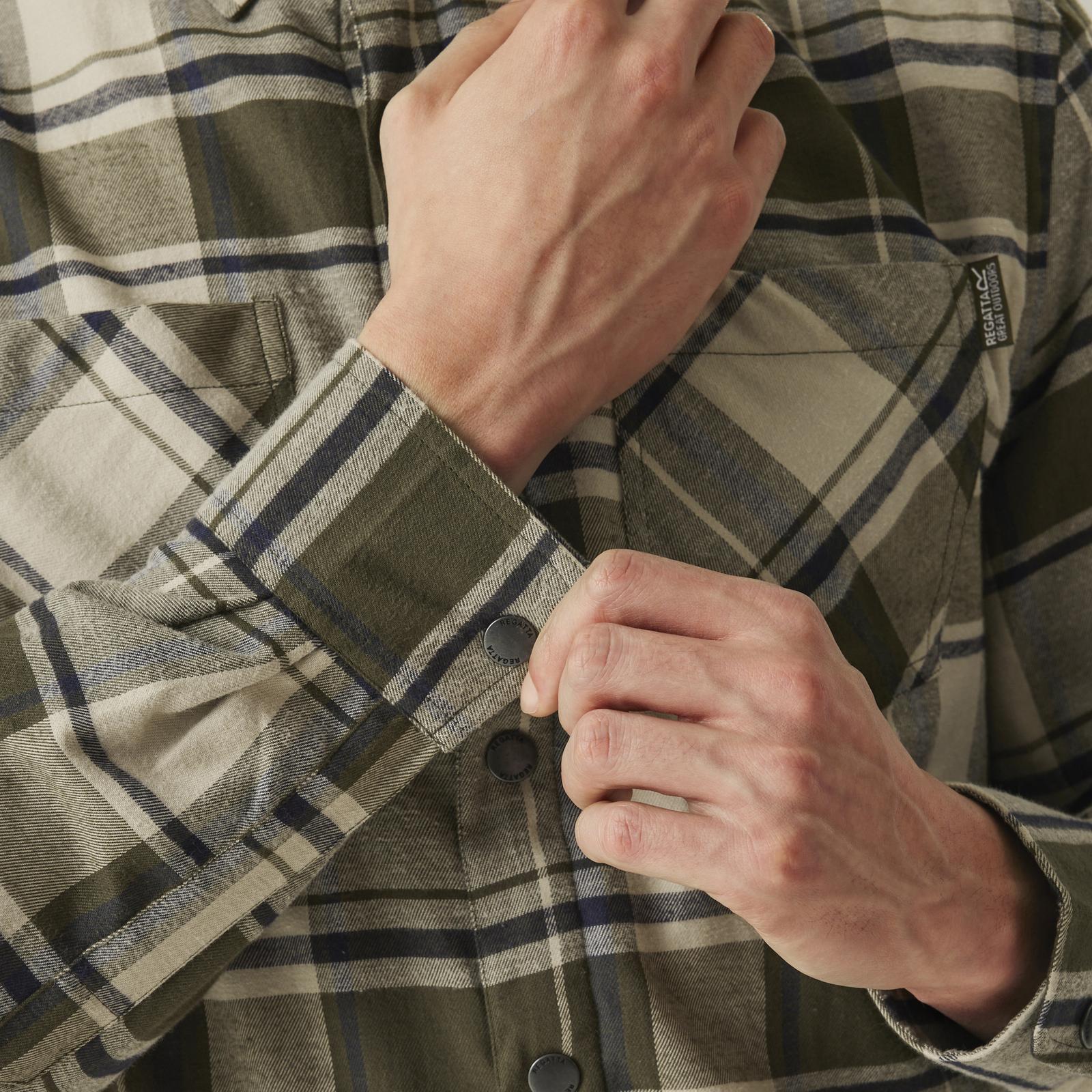 Regatta Mens Thamos Long Sleeve Checkered Brushed Shirt - Image 24