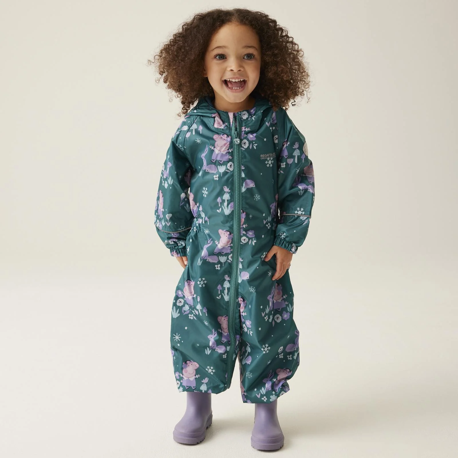 Regatta Kids Peppa Pig Pobble Print Waterproof Puddle Suit - Image 15