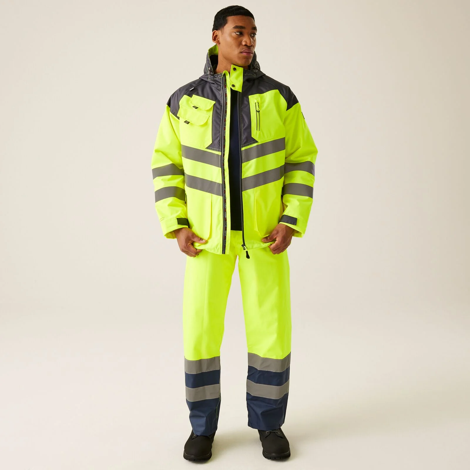 Regatta Professional Mens HI-VIS Tactical Waterproof Jacket - Image 7