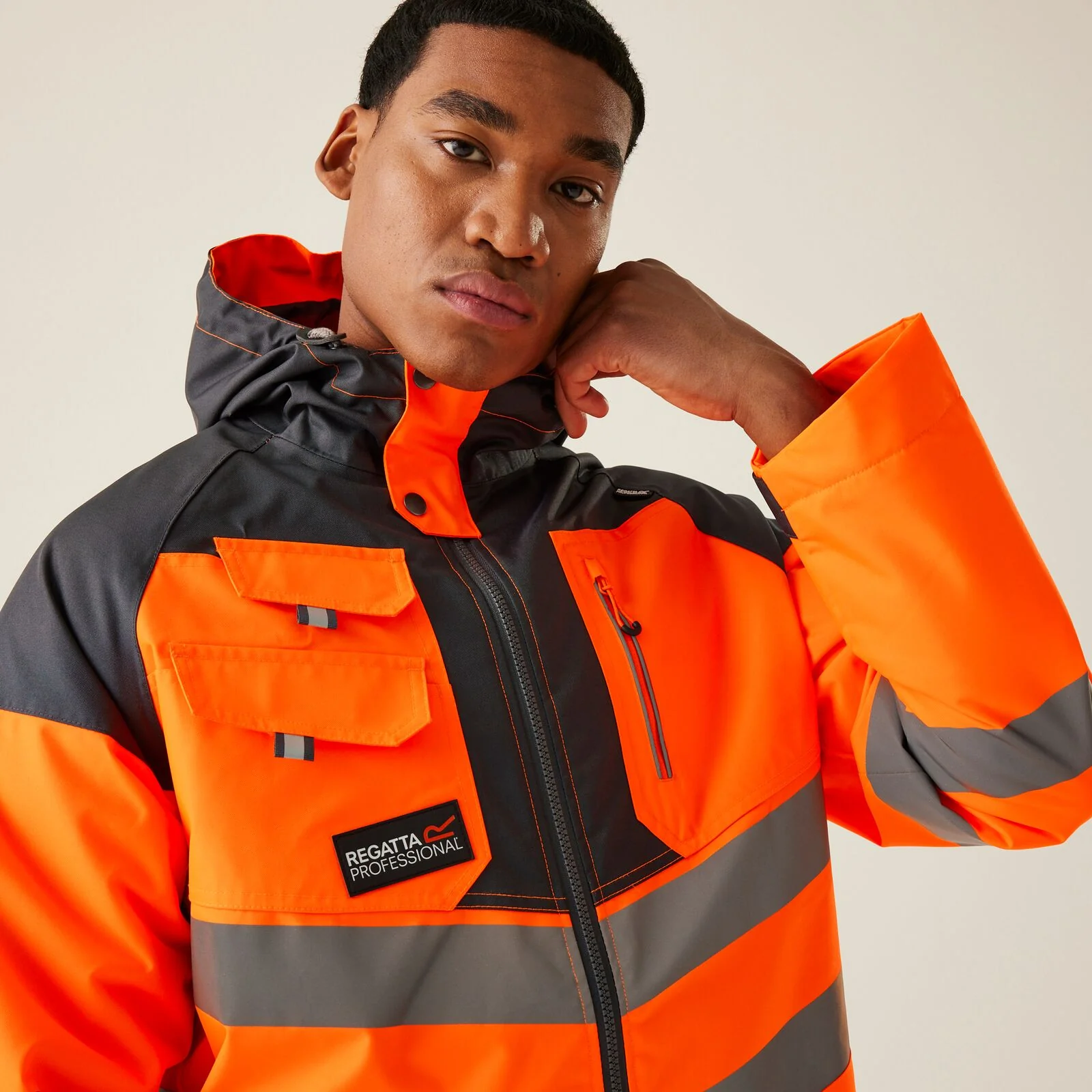 Regatta Professional Mens HI-VIS Tactical Waterproof Jacket - Image 8