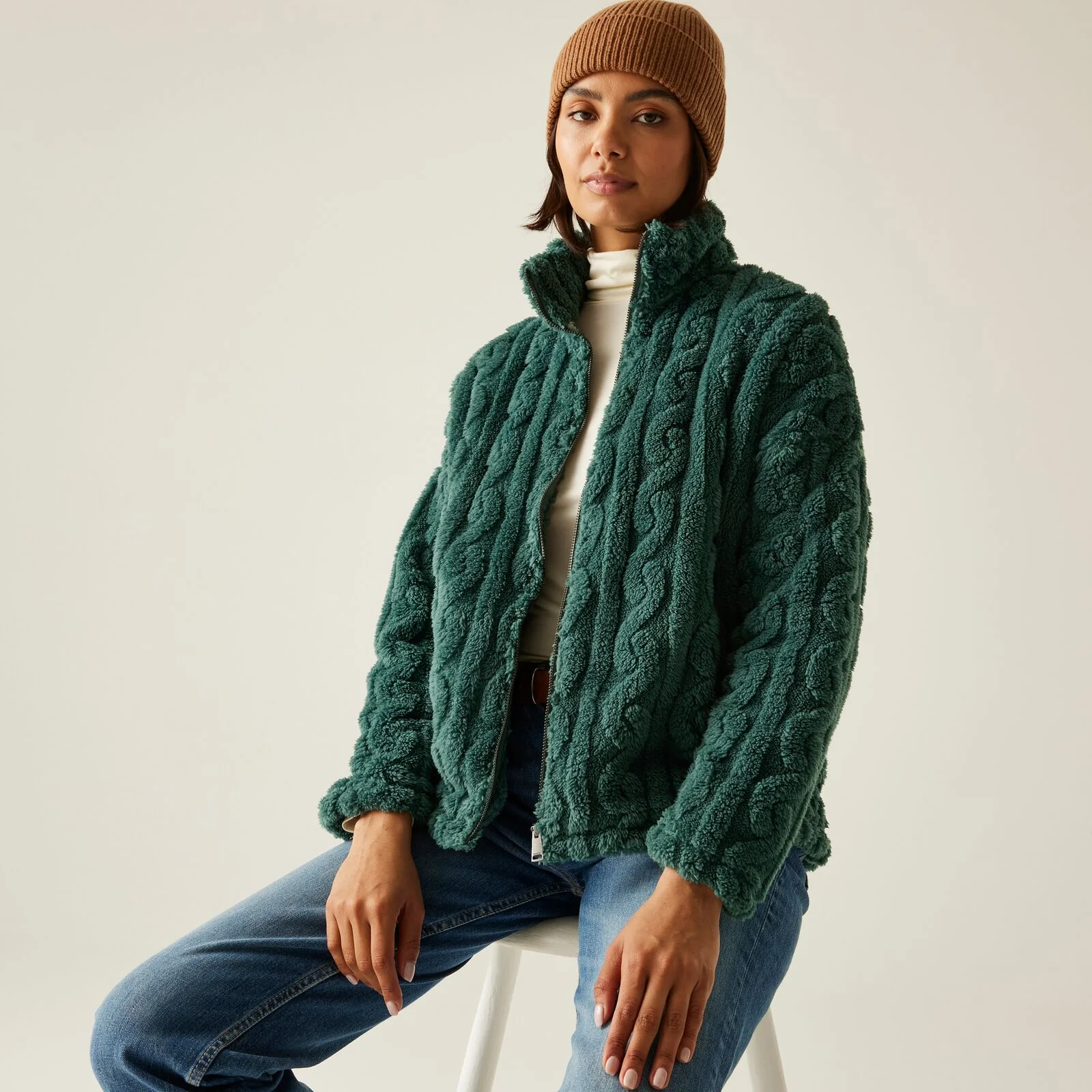 Regatta Womens Alaiya Cable Knit Chunky Full Zip Fleece - Image 17