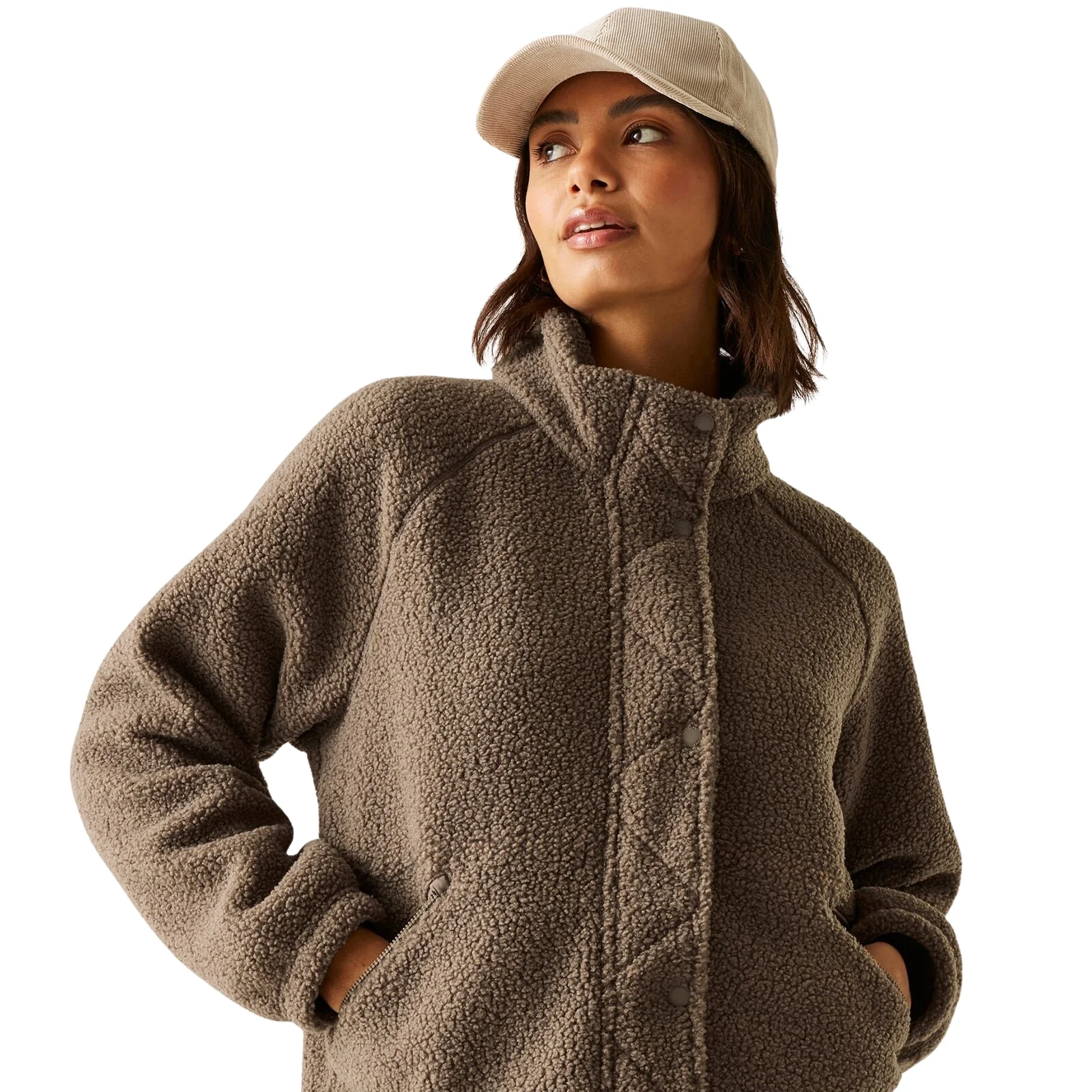 Regatta Womens Emilica Borg Snap Fastening Full Zip Fleece - Image 2
