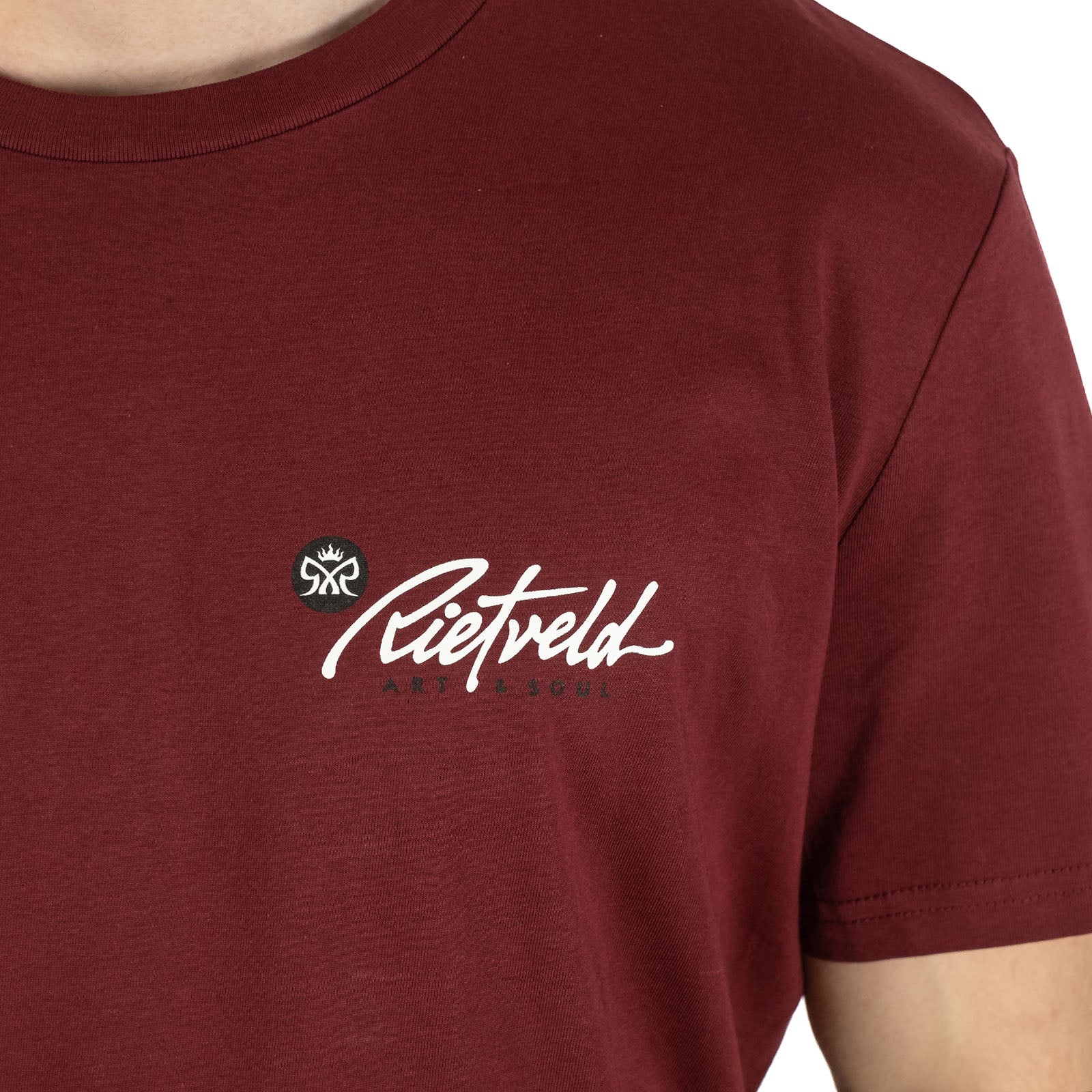 Rietveld Mens Cheater Five Classic Art & Soul Graphic T-Shirt- Burgundy - Image 3