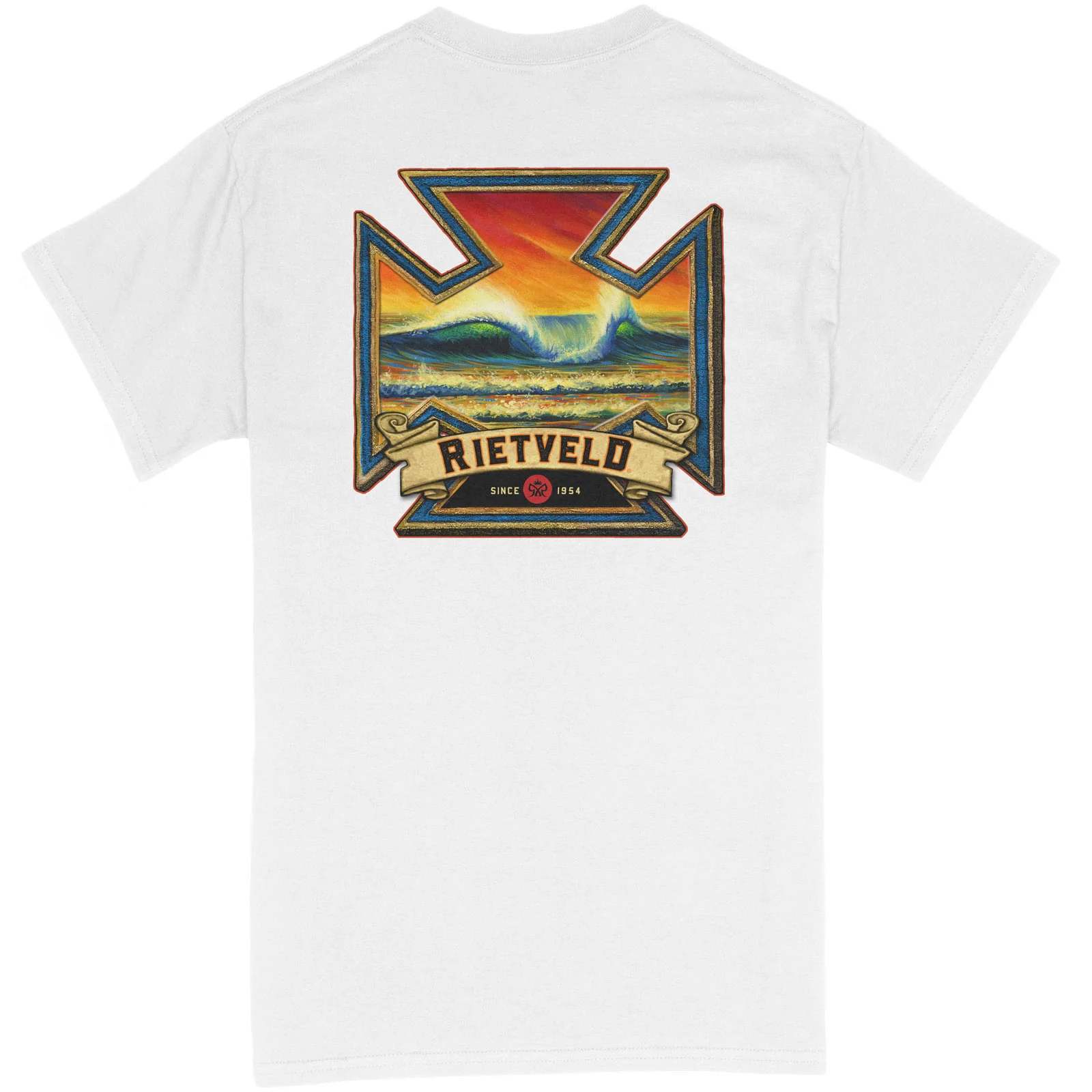 Rietveld Mens Peak Cross Classic T-Shirt - White