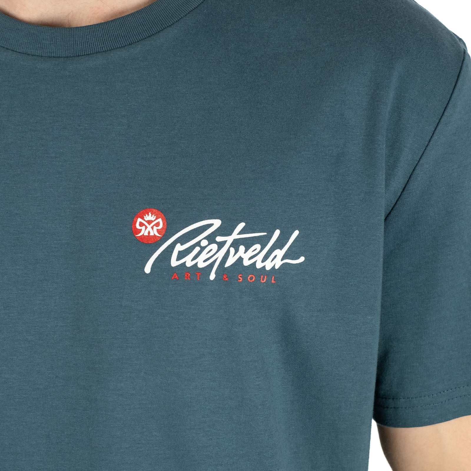 Rietveld Mens Skelvis Classic Graphic T-Shirt - Teal - Image 3