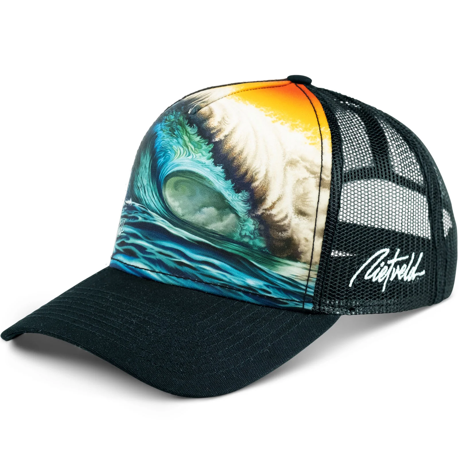 Rietveld Mens Triple Crown Wave Snapback Trucker Cap