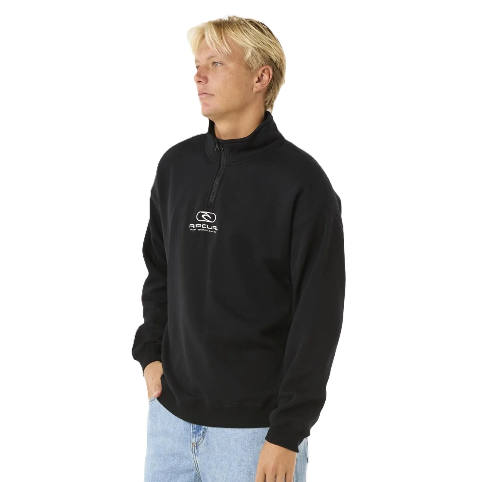 Rip Curl Mens Pill Icon Half Zip Crew Half Zip Fleece - Image 2