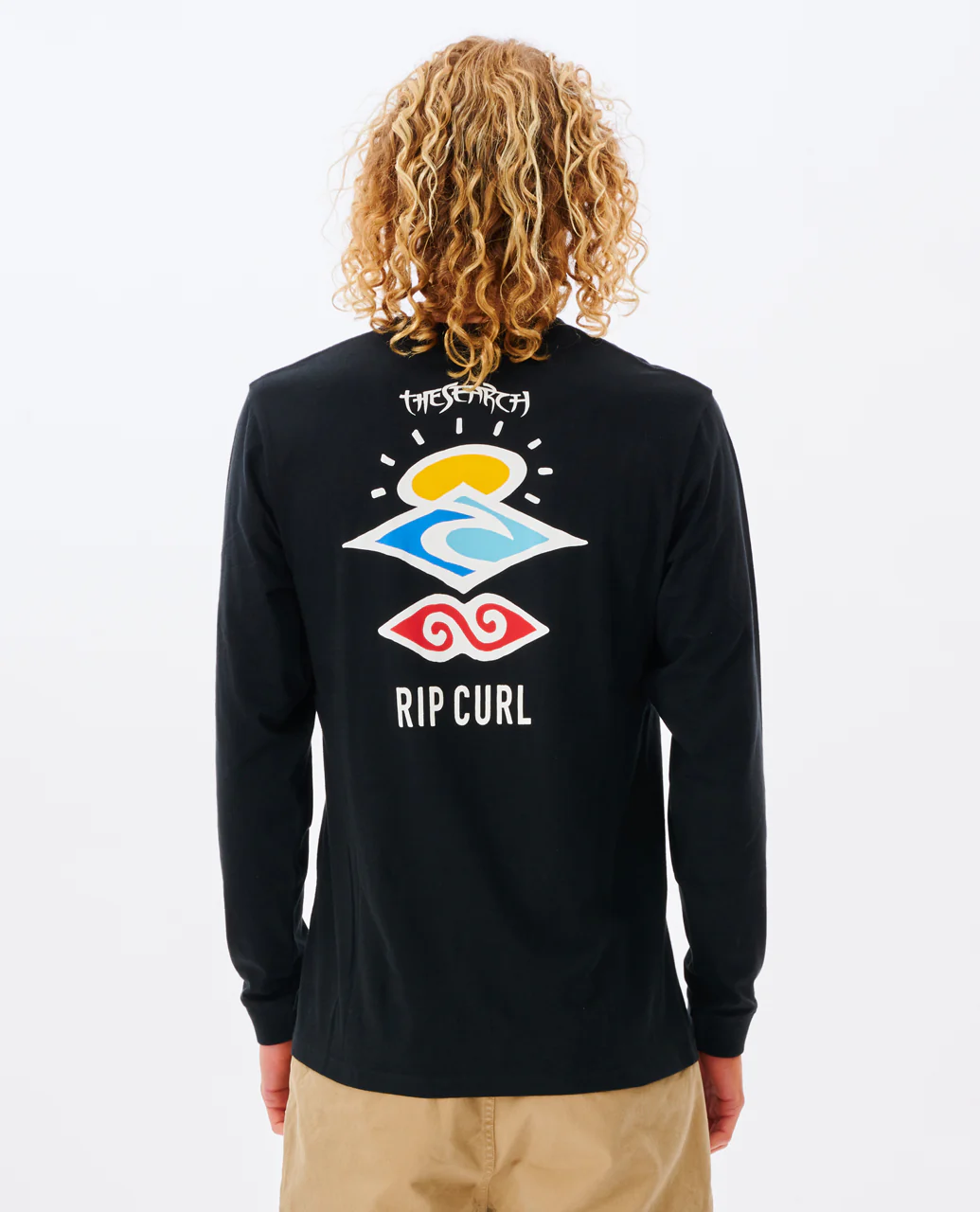 Rip Curl Mens Search Icon Long Sleeve Crew Neck T-Shirt - Image 10