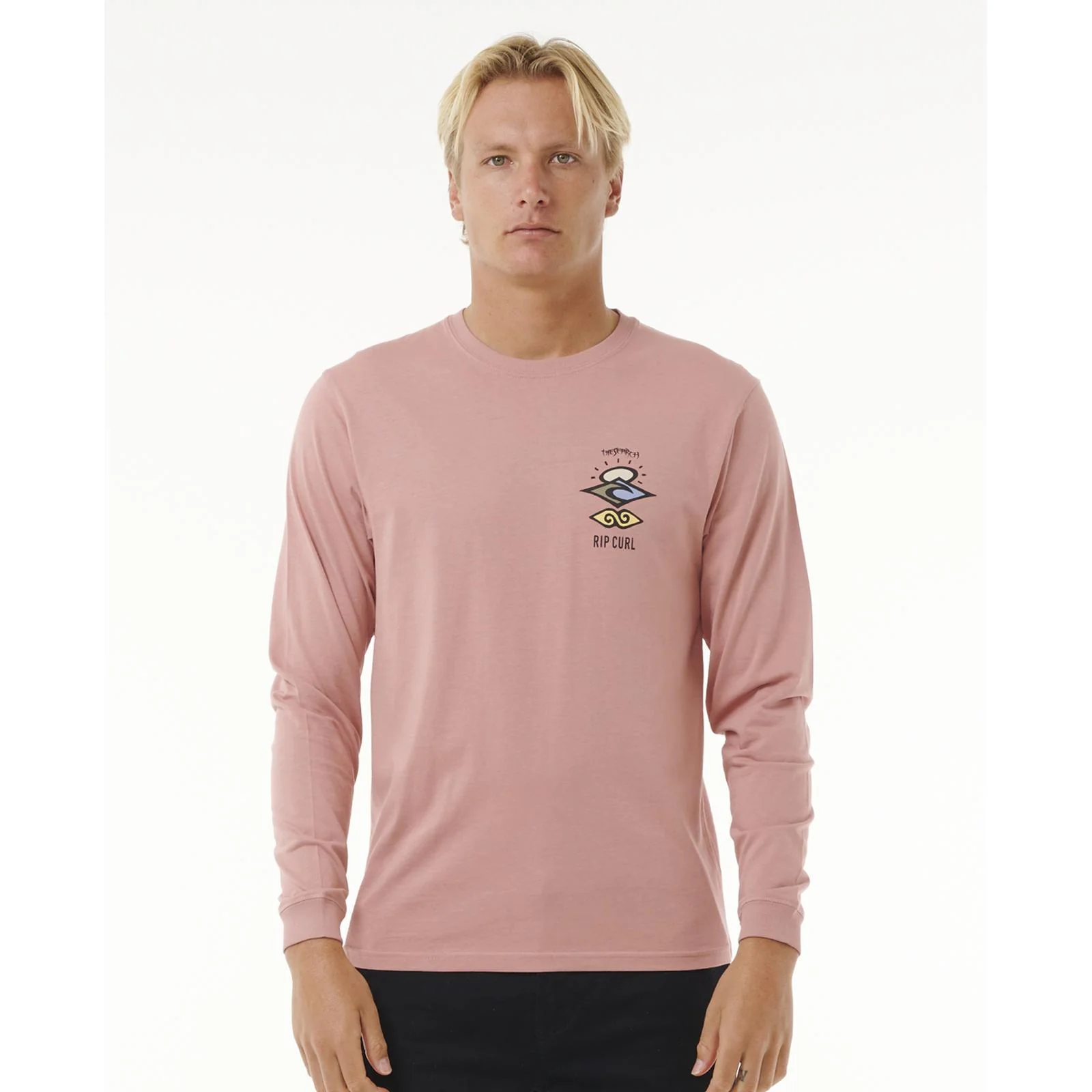 Rip Curl Mens Search Icon Long Sleeve Crew Neck T-Shirt - Image 4