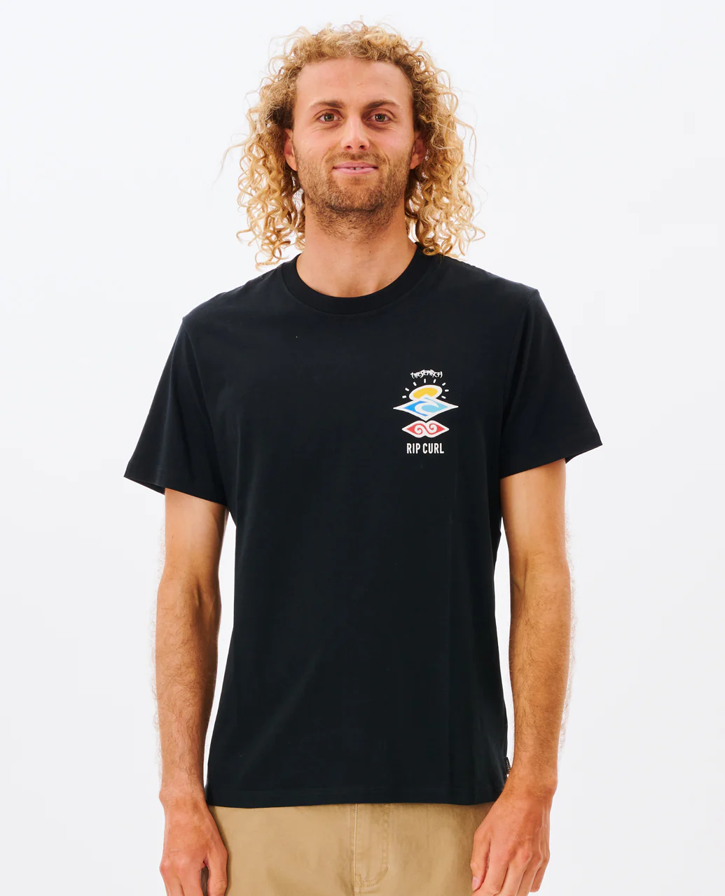 Rip Curl Mens Search Icon Short Sleeve Crew Neck T-Shirt - Image 2