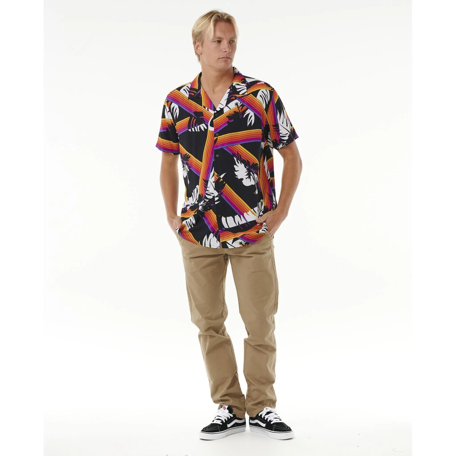 Rip Curl Mens Surf Revival Hoffman Short Sleeve All Over Pattern Shirt - Image 2