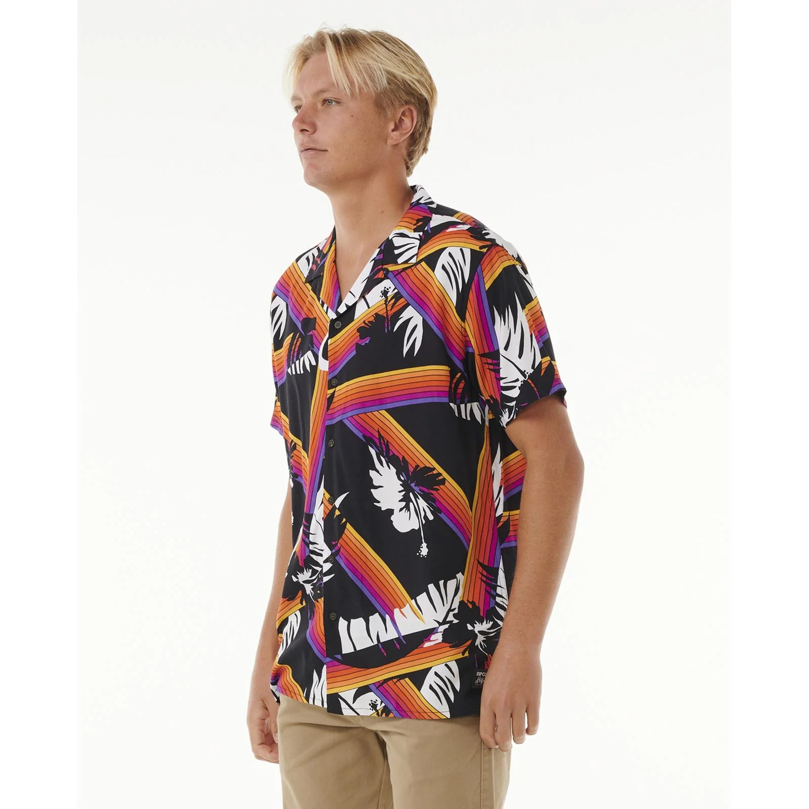 Rip Curl Mens Surf Revival Hoffman Short Sleeve All Over Pattern Shirt - Image 4