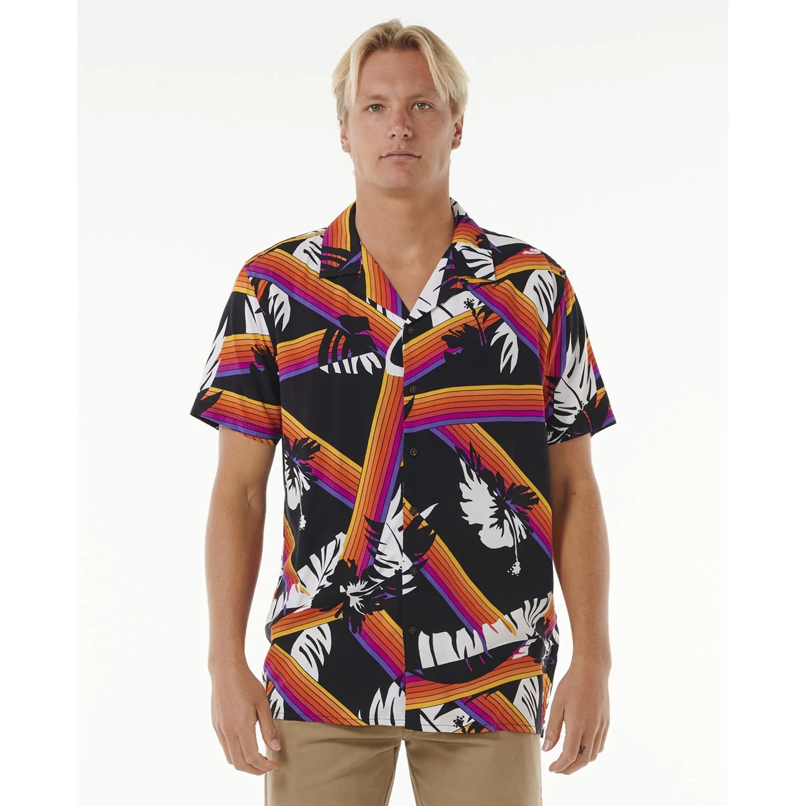 Rip Curl Mens Surf Revival Hoffman Short Sleeve All Over Pattern Shirt - Image 5