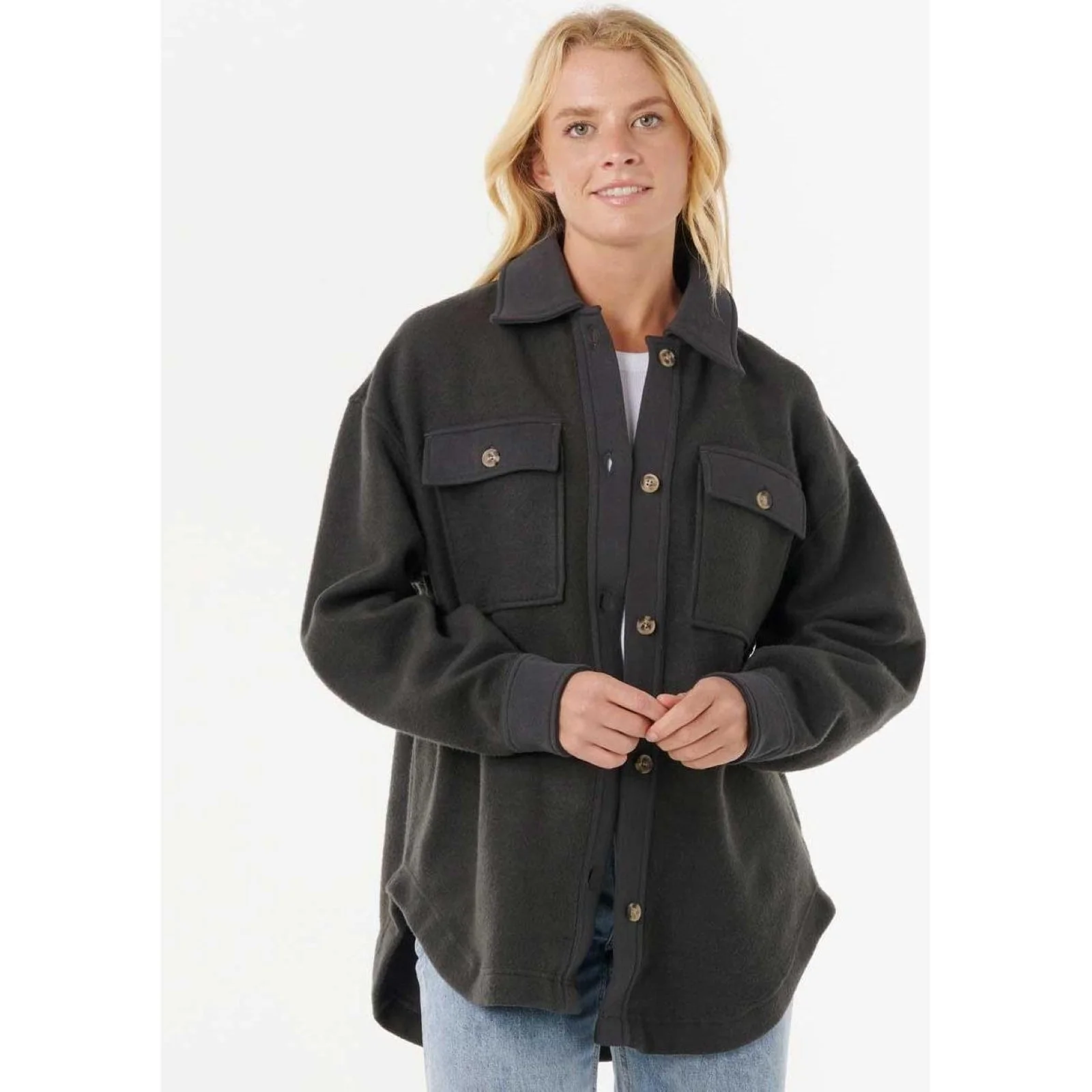 Rip Curl Womens High Tide Fleece Shacket Bomber Jacket - Image 13