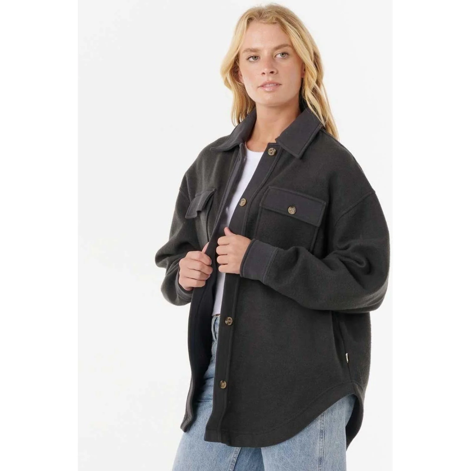 Rip Curl Womens High Tide Fleece Shacket Bomber Jacket - Image 7