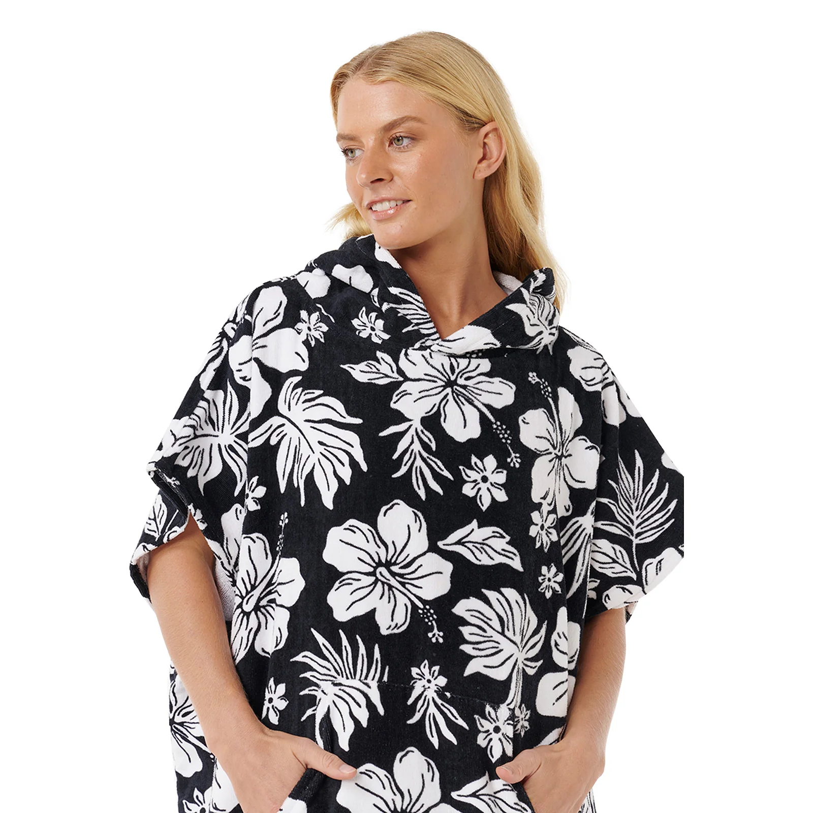 Rip Curl Womens Mixed Floral Print Storm Hooded Towel Poncho - Image 25