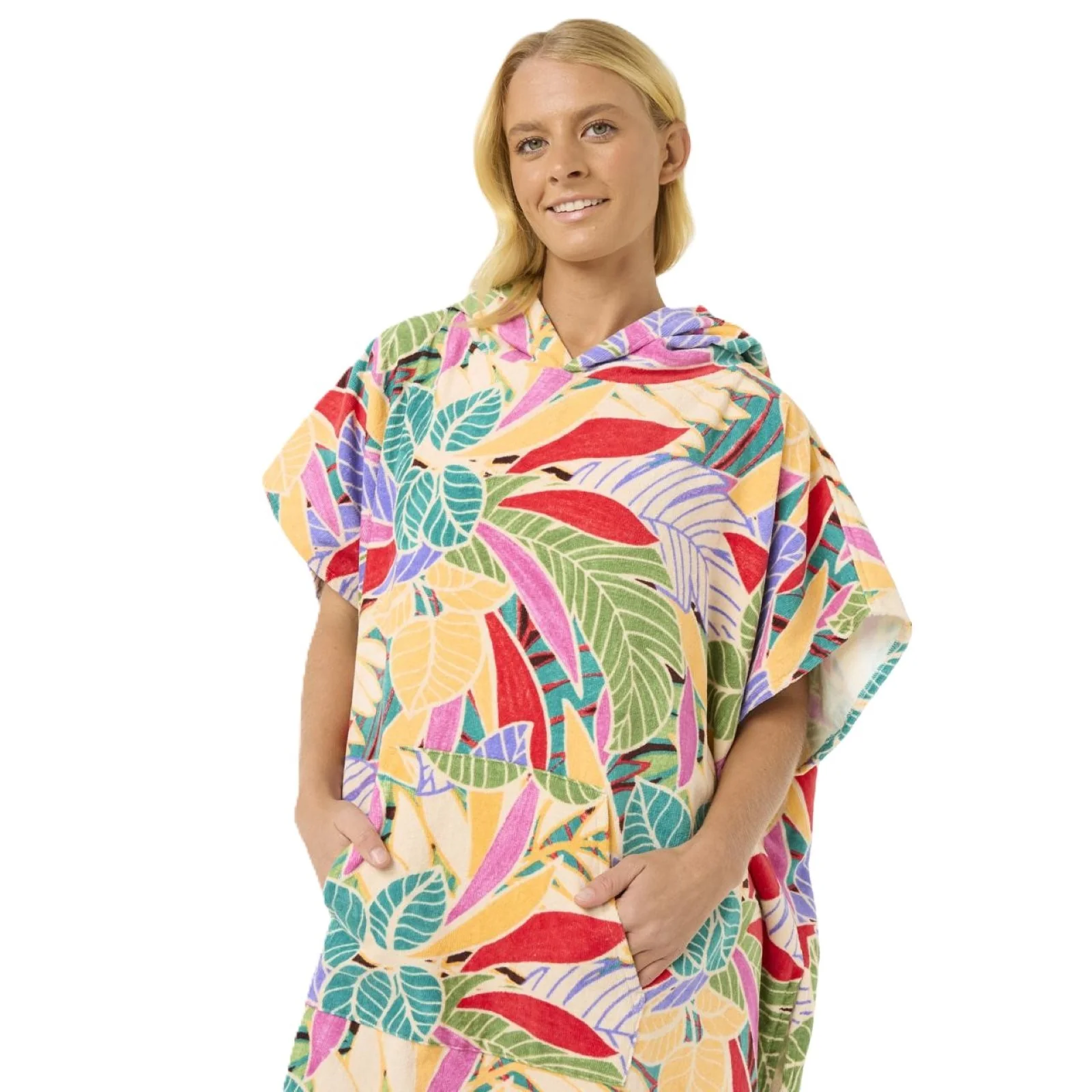 Rip Curl Womens Mixed Floral Print Storm Hooded Towel Poncho - Image 29