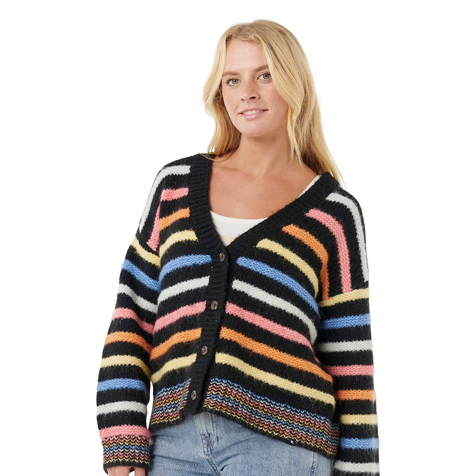Rip Curl Womens Pacific Rider Stripe Cardi Knitwear Jumper - Image 5