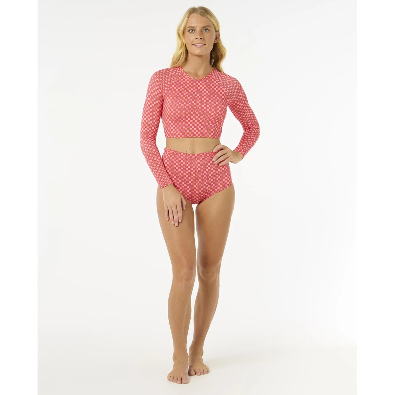 Rip Curl Womens Shell Cove Crop Long Sleeve Rash Vest - Image 4