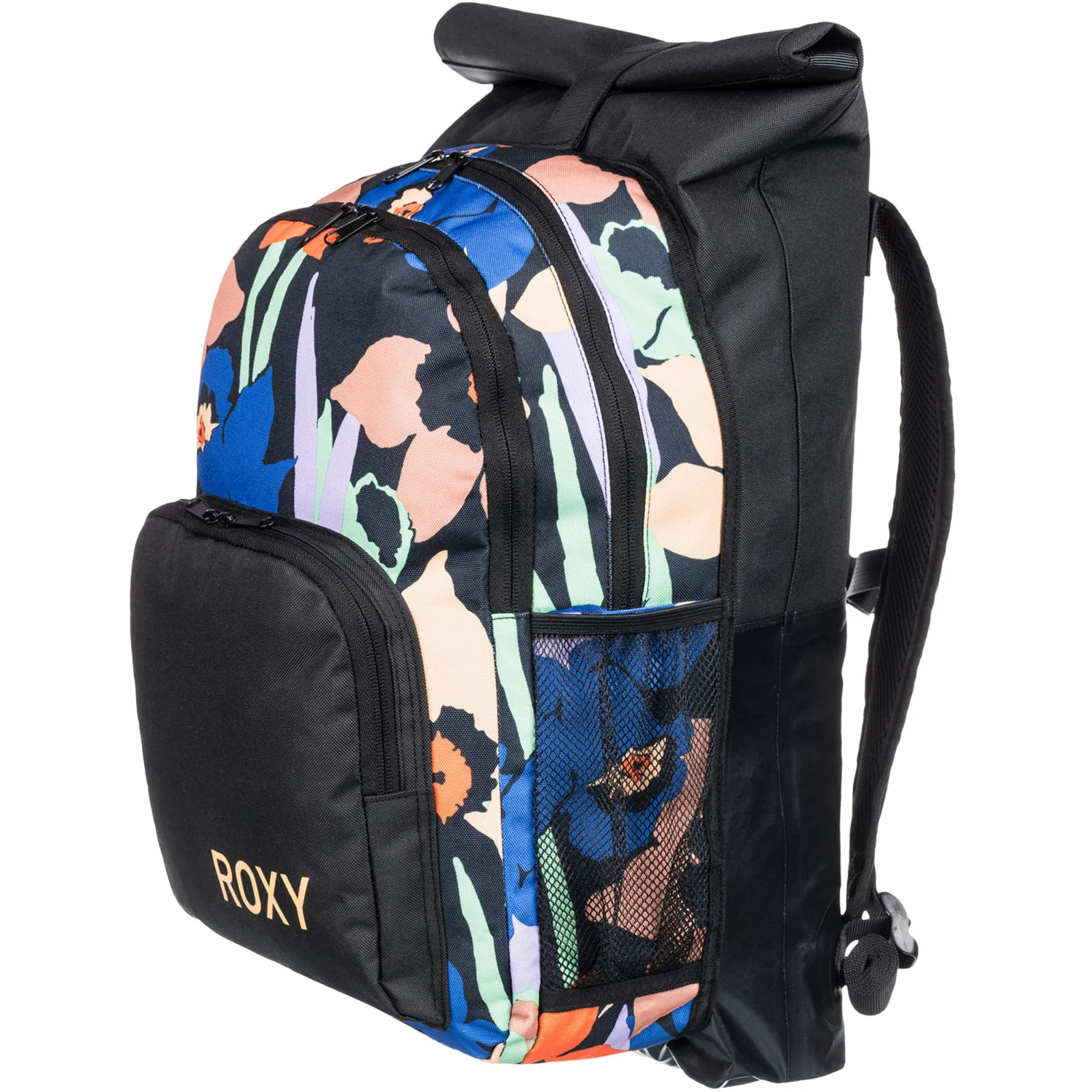 Roxy Adults Ocean Child Floral Rucksack Backpack Bag - Anthracite - Image 3