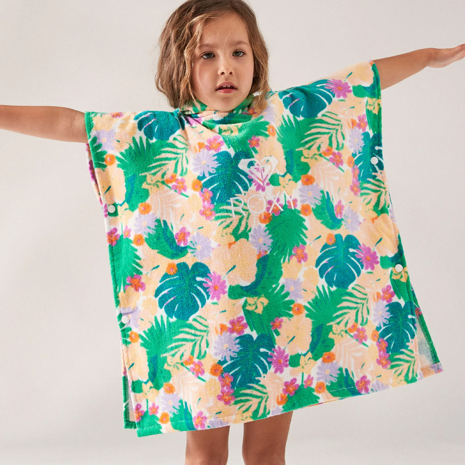 Roxy Girls Kids Stay Magical Printed Hooded Towel Poncho - Mint - Image 4
