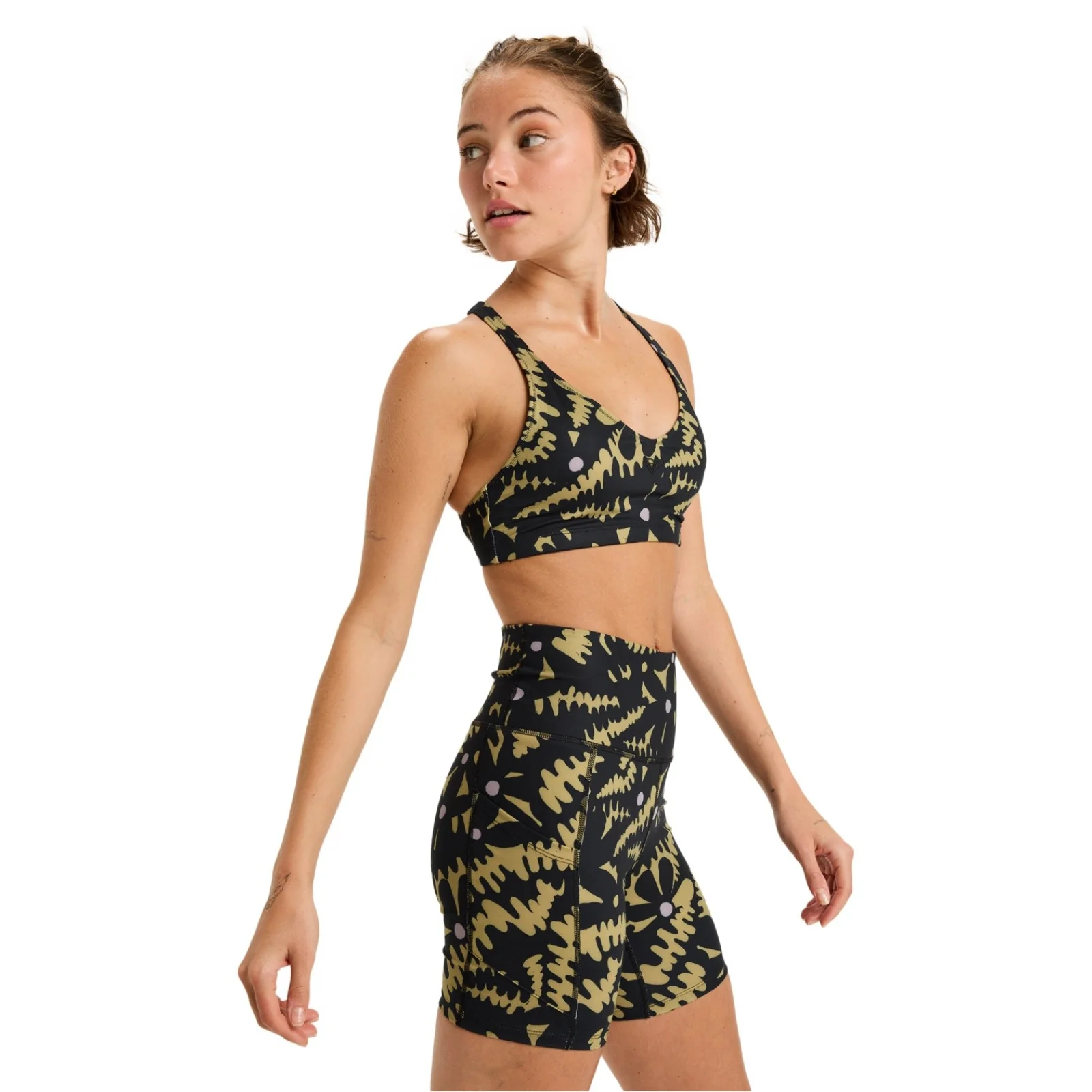 Roxy Womens Heart Into It Patterned Biker Running Shorts - Image 2