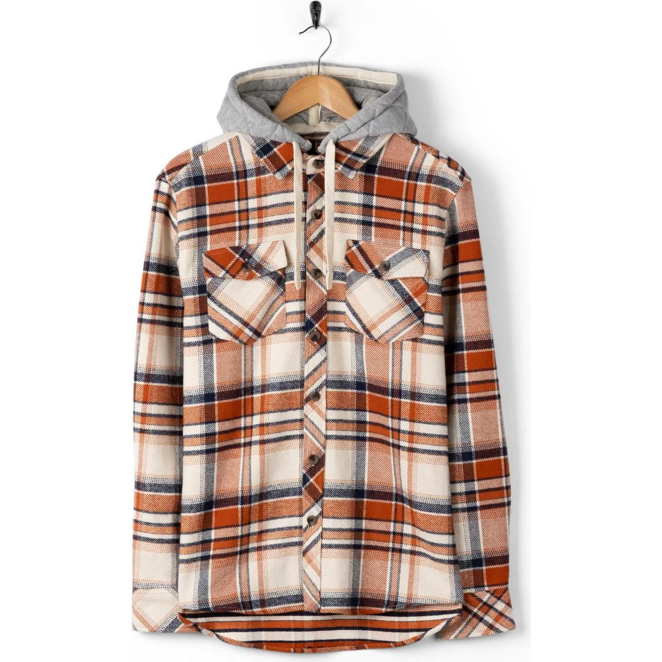 Saltrock Mens Beale Hooded Check Long Sleeve Shirt - Image 5