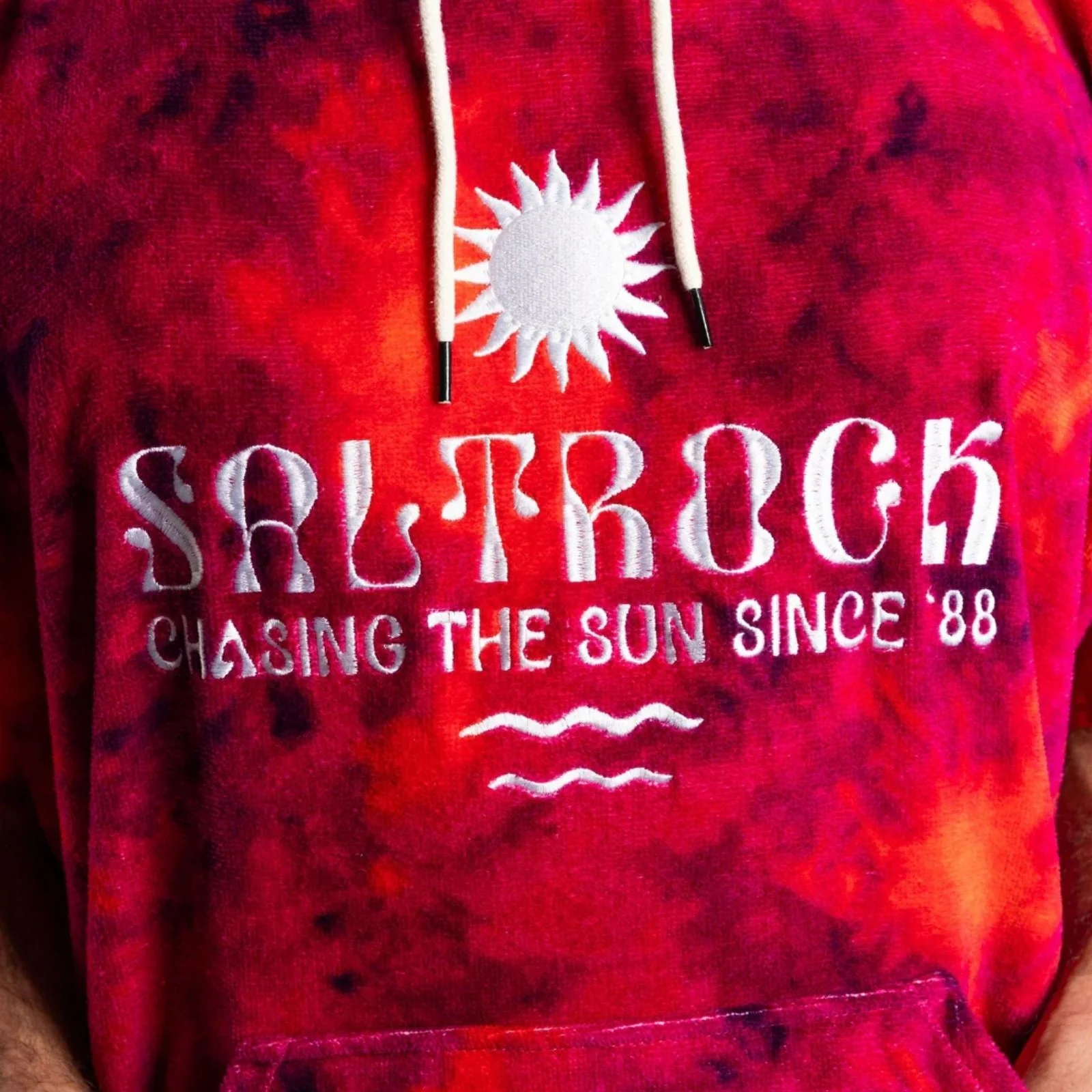 Saltrock Unisex Peace Tie Dye Hooded Poncho - Image 2