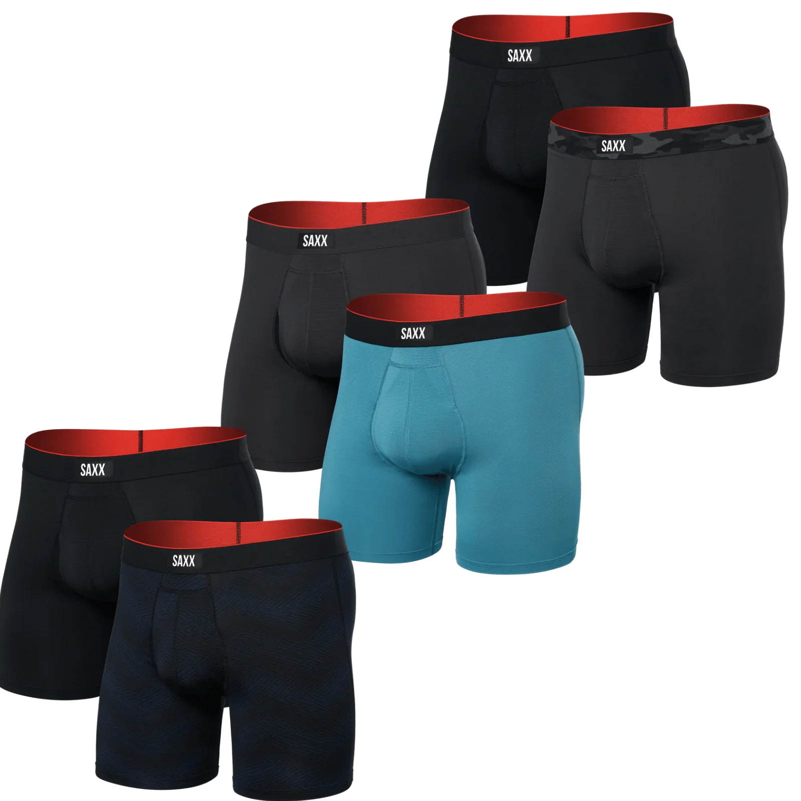 Saxx Mens Multi-Sport Mesh 2 Pack Boxer Shorts