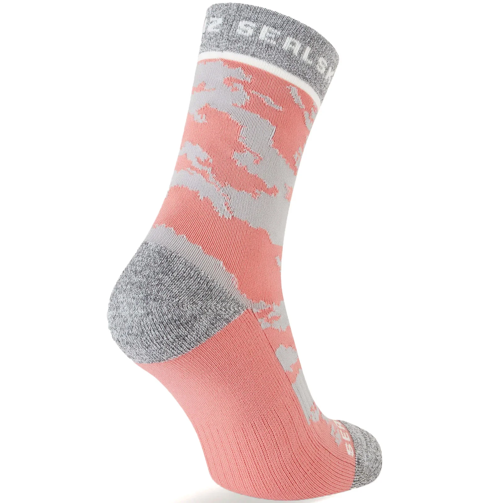 Sealskinz Womens Reepham Mid Length Socks - Pink/ Grey - S/M - Image 2