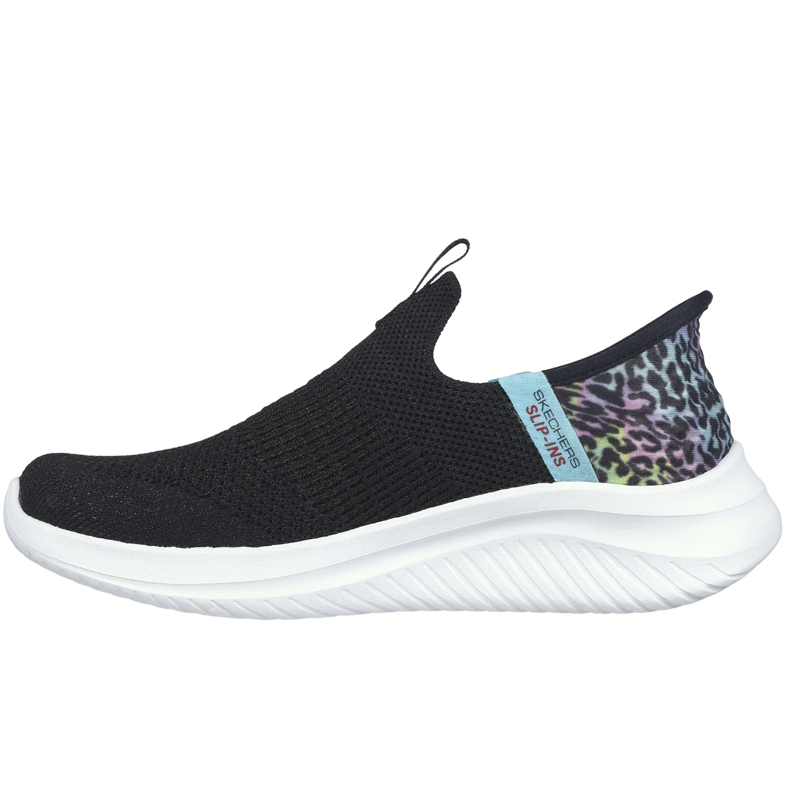 Skechers Kids Ultra Flex 3.0 Colory Wild Slip-ins Trainers - Black - Image 2