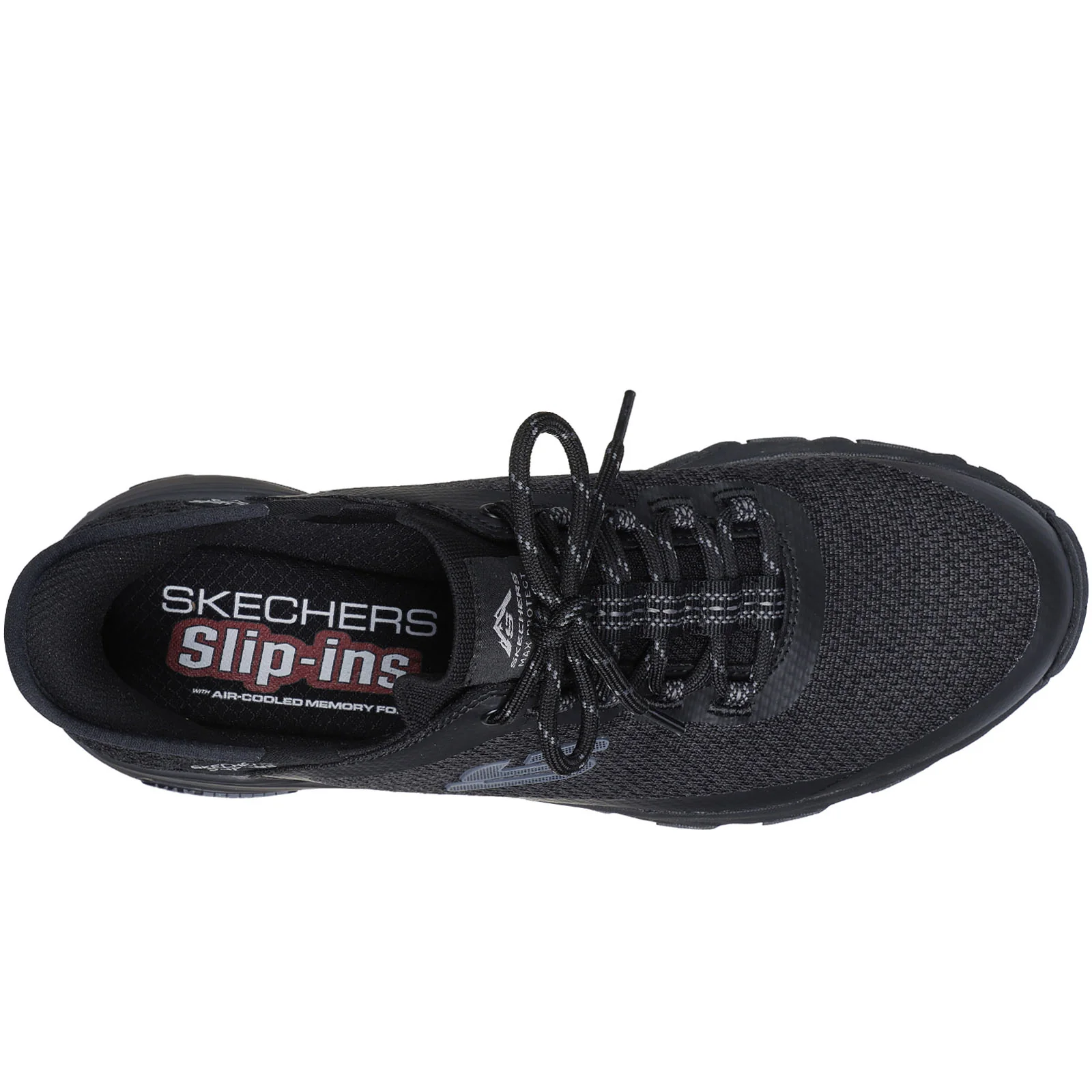 Skechers Mens Max Protect Assembly Memory Foam Trainers - Black - Image 3