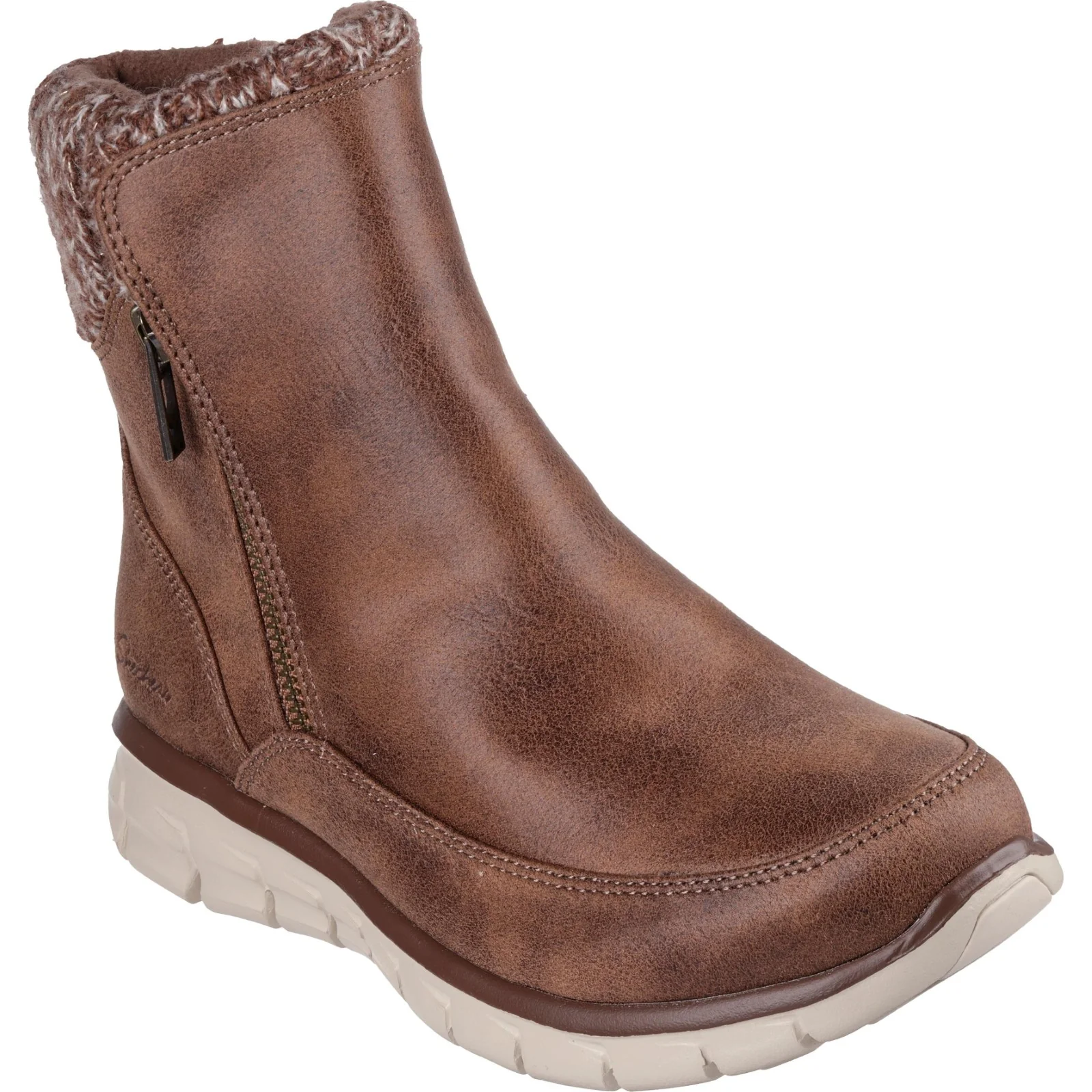 Skechers Womens Sparkly Knit Zip-up Boots - Image 3