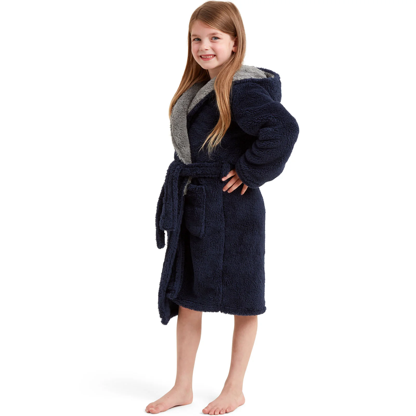 Snuggaroo Kids Soft Fleece Hooded Dressing Gown 5-14 Years - Image 7