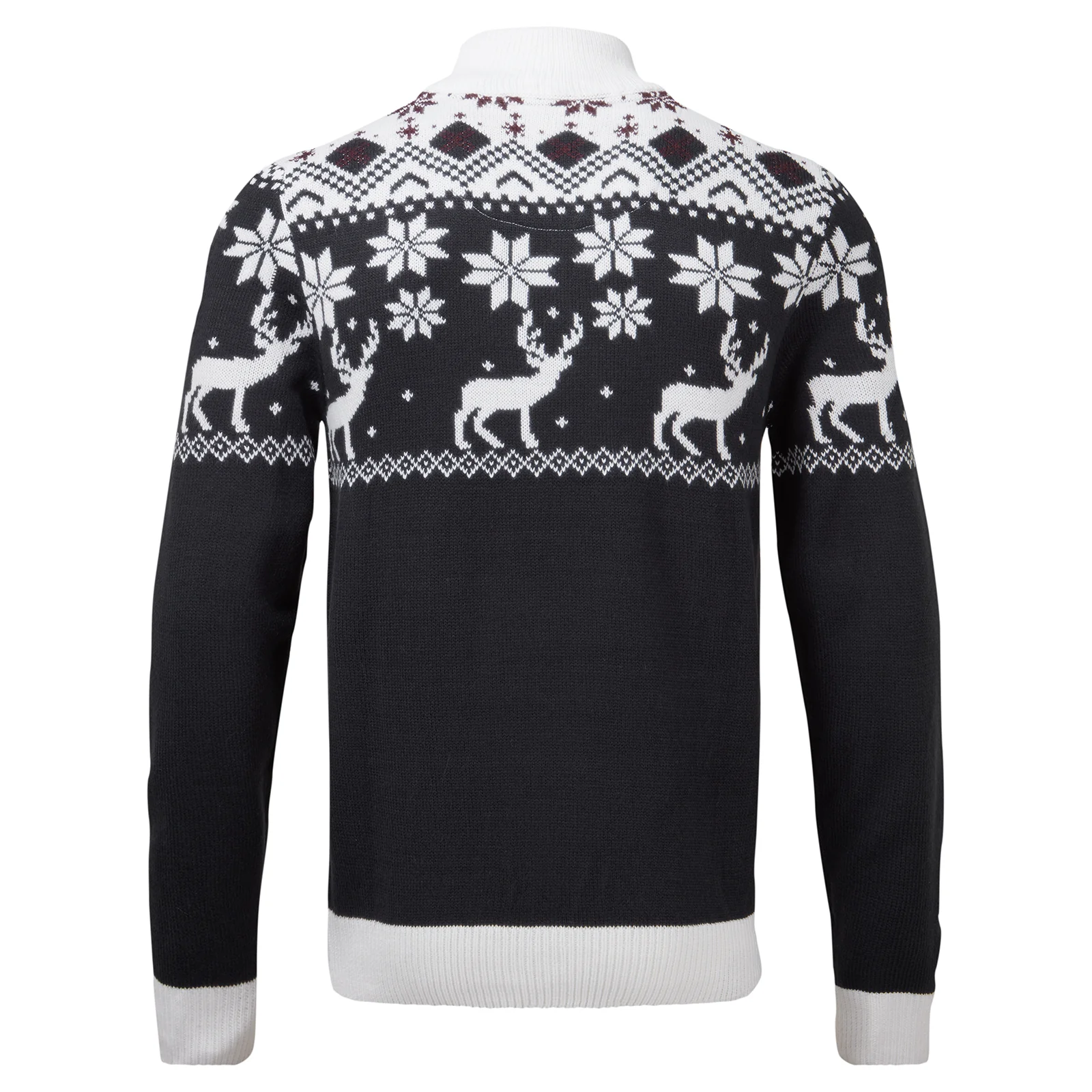 Snuggaroo Mens 1/4 Zip Fair Isle Reindeer Christmas Jumper - Image 7
