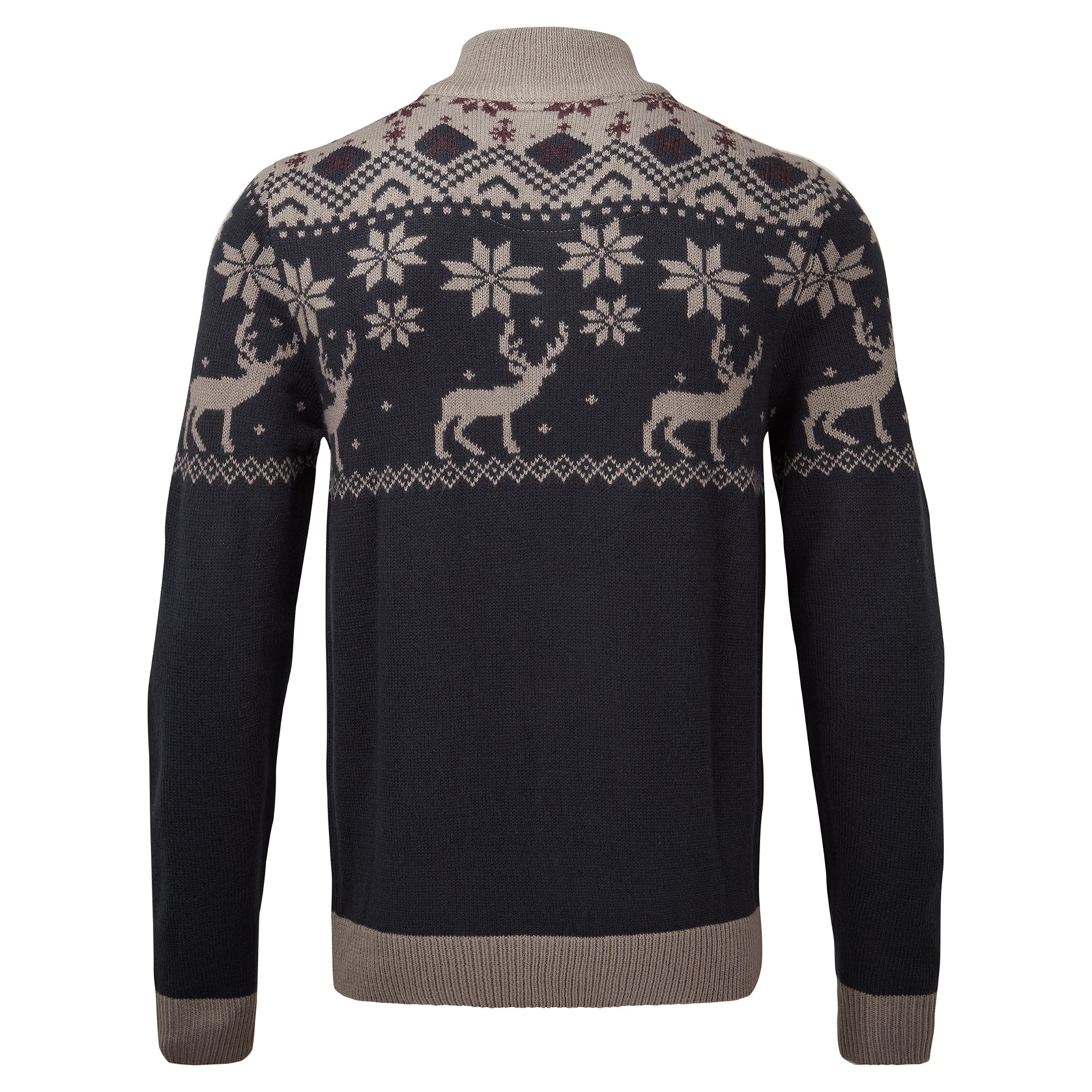 Snuggaroo Mens 1/4 Zip Fair Isle Reindeer Christmas Jumper - Image 9