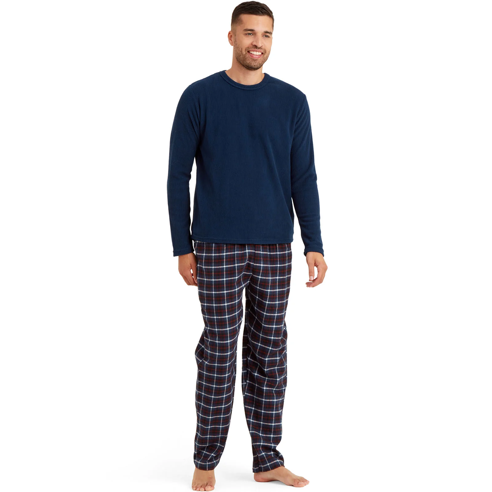 Snuggaroo Mens Soft Fleece Checked Pyjamas Set - Image 7