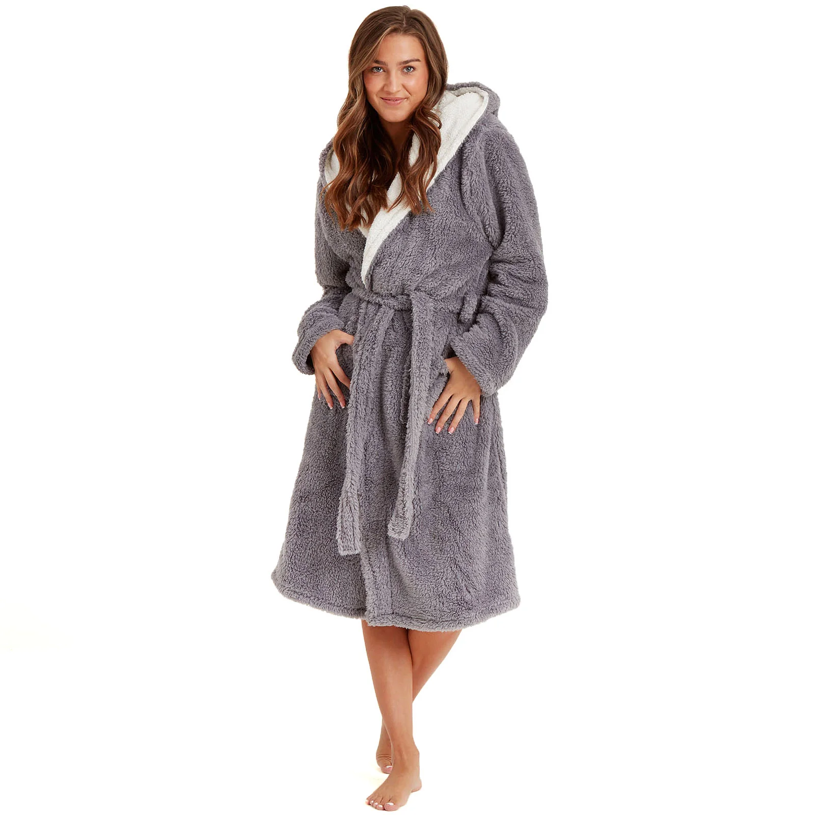 Snuggaroo Womens Soft Hooded Dressing Gown - Image 9