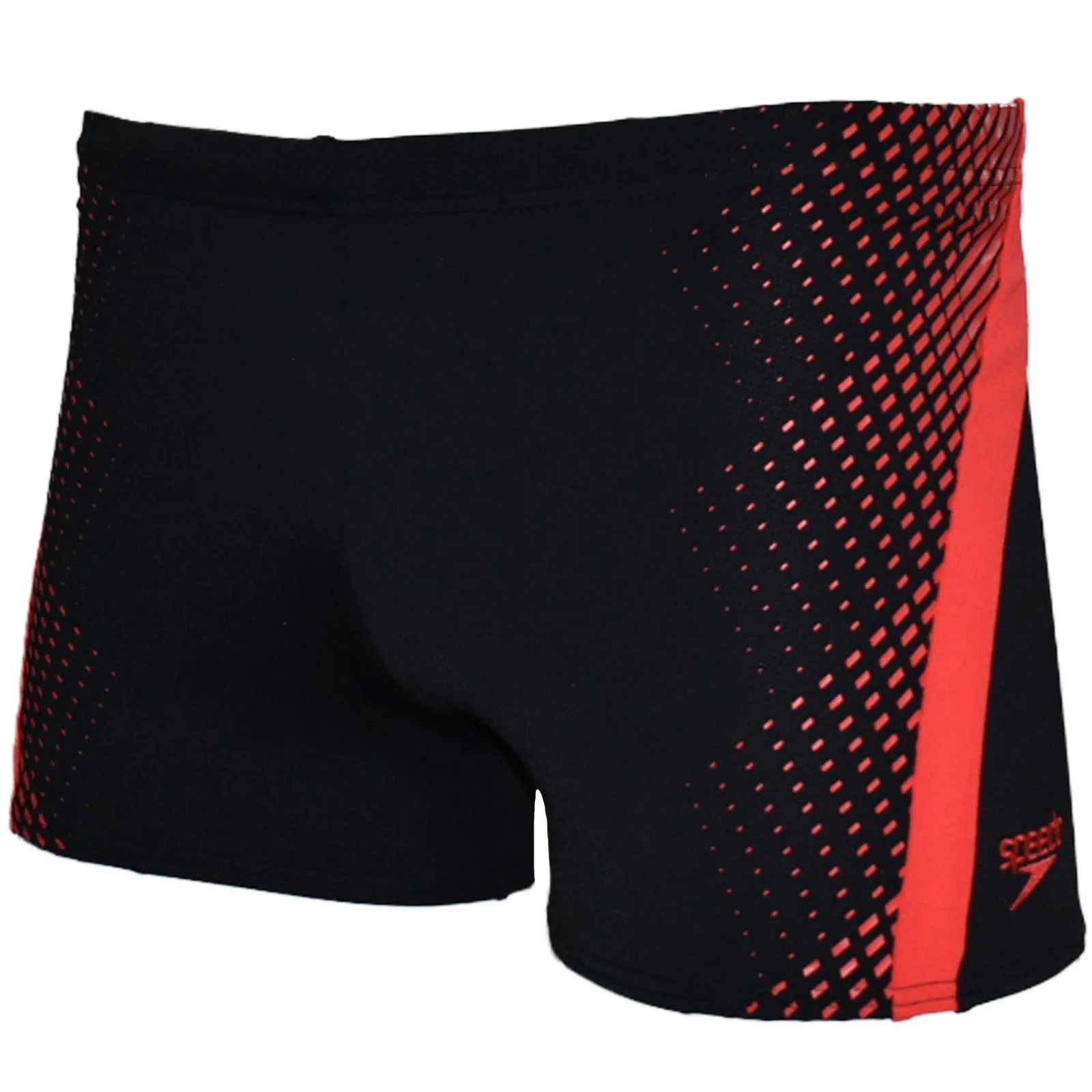 Speedo Kids Placement Panel Swimming Aqua Shorts - Black/Red