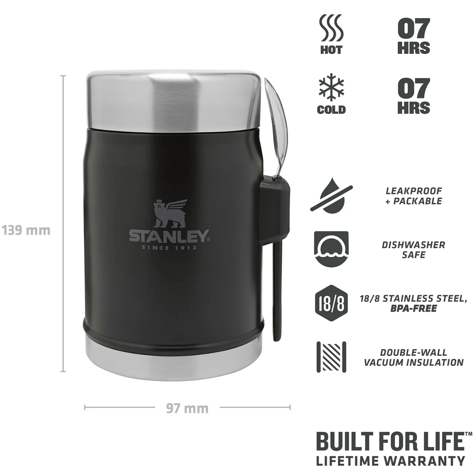 Stanley Classic Legendary 0.4L Thermal Food Jar + Spork - Image 39