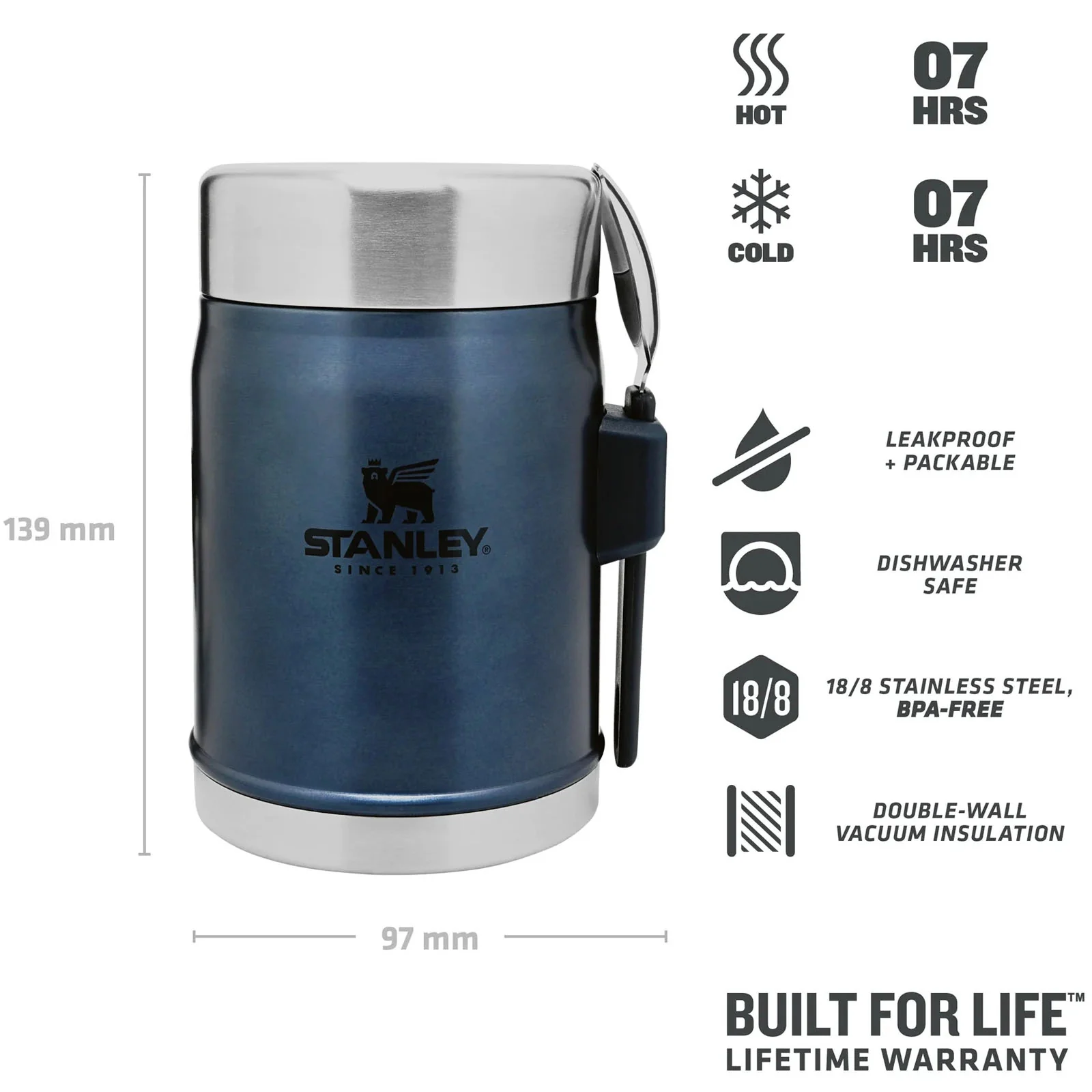 Stanley Classic Legendary 0.4L Thermal Food Jar + Spork - Image 40