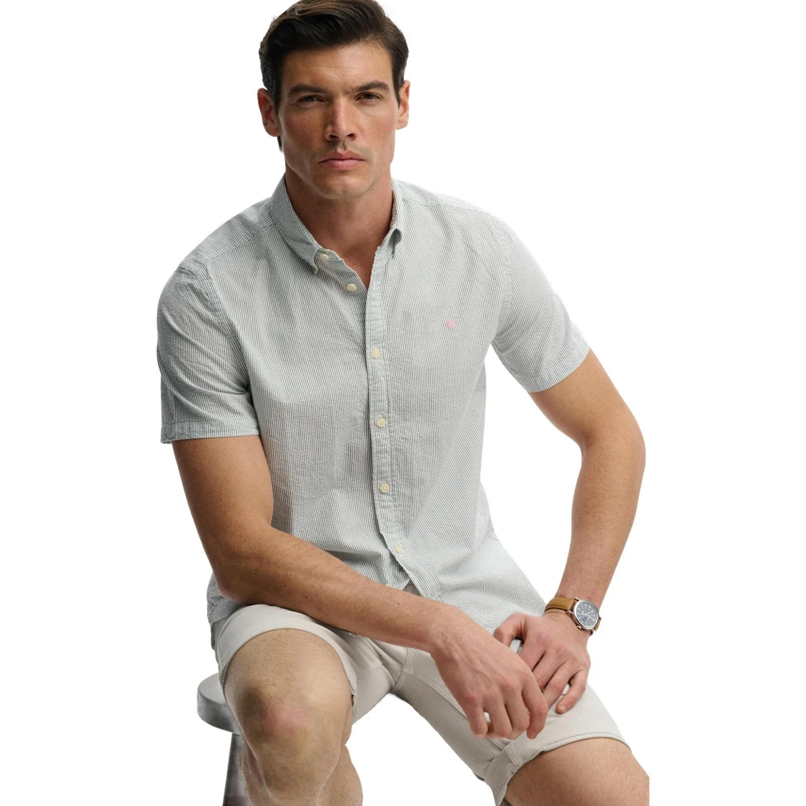Superdry Mens Classic Seersucker Short Sleeve Shirt - Image 6