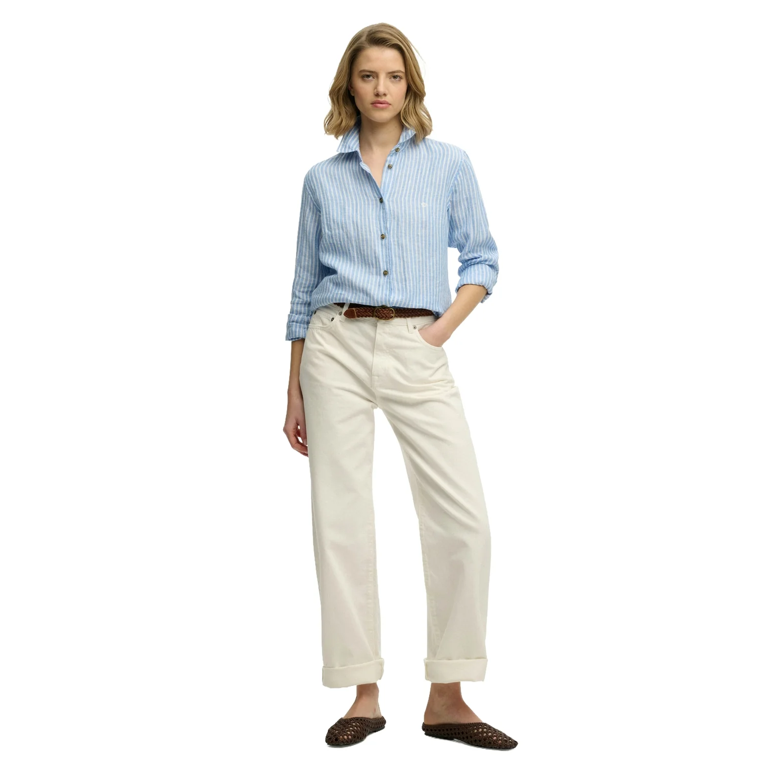 Superdry Womens Premium Linen Short Sleeve Shirt - Image 3