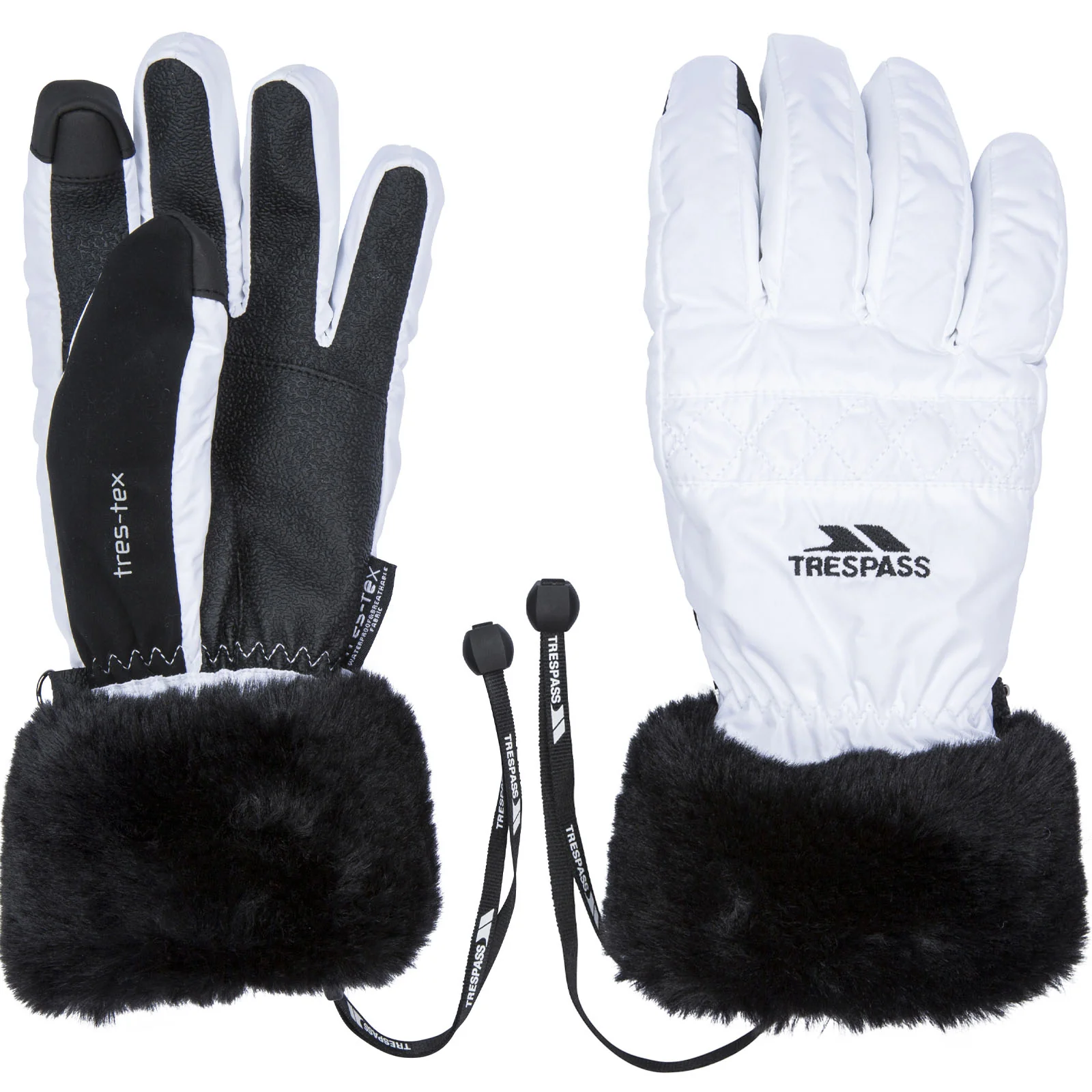 Trespass Adults Waterproof Faux Fur Gloves - Image 3
