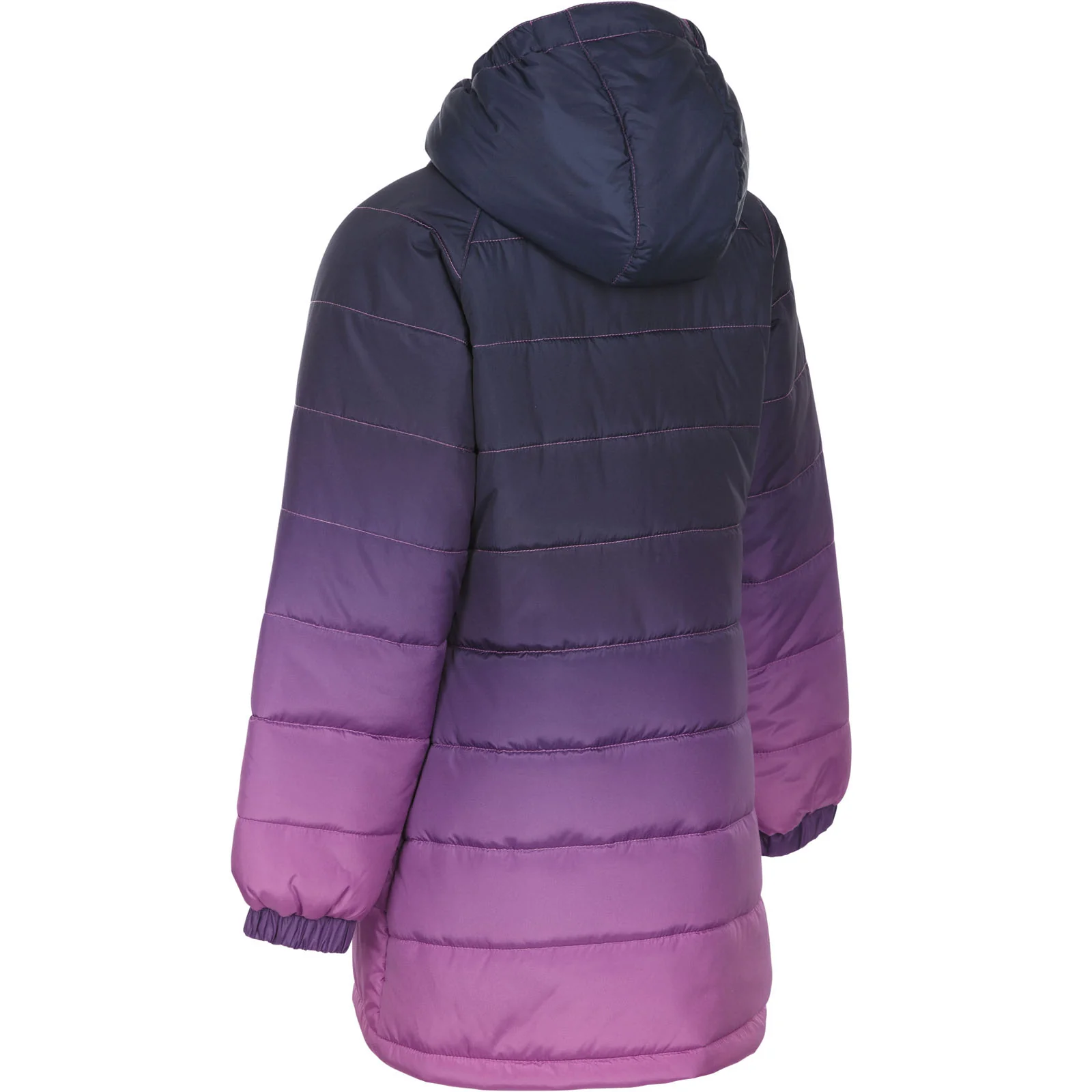 Trespass Kids Desting Long Quilted Jacket - Pink Ombre - Image 2
