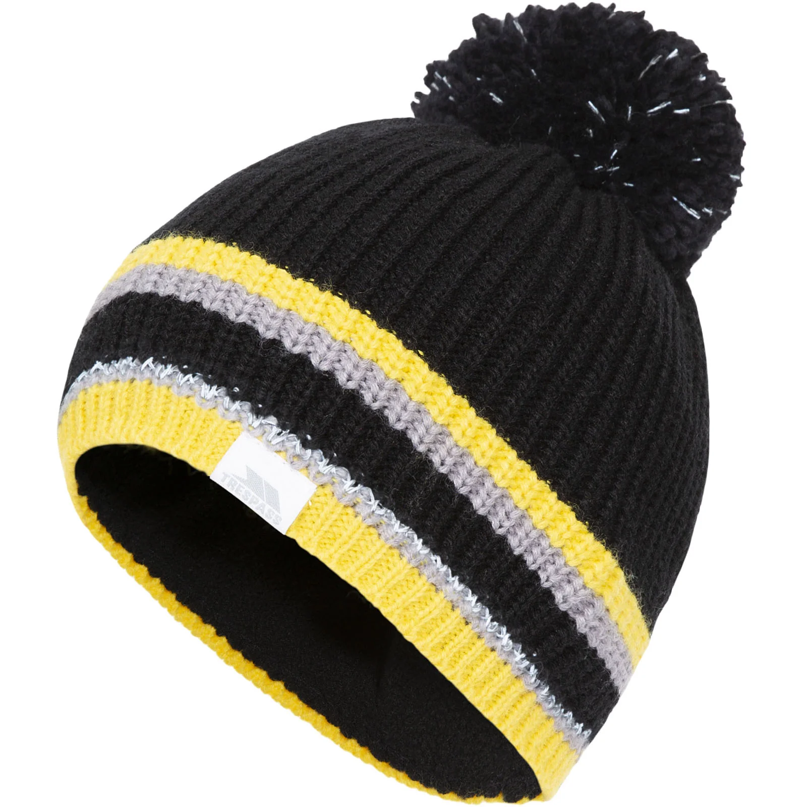 Trespass Kids Lit Fleece Lined Knitted Bobble Hat - Image 3