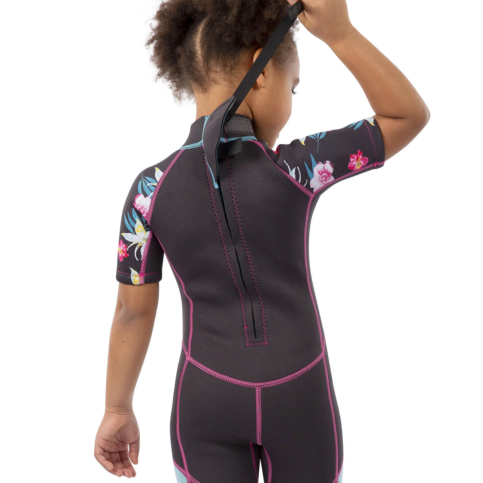 Trespass Kids Posie 3MM Short Sleeve Surfing Short Wetsuit - Dark Grey - Image 3
