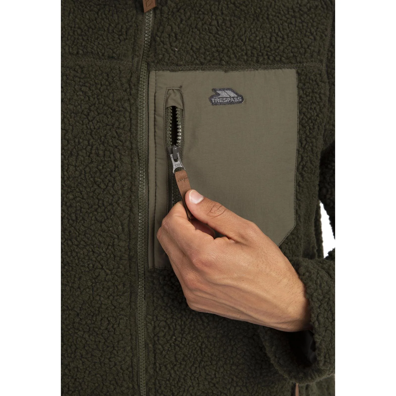 Trespass Mens Buck Sherpa Fleece Full Zip Jacket - Dark Grey - Image 10