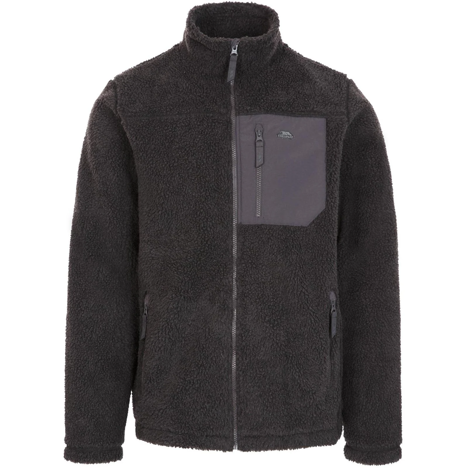 Trespass Mens Buck Sherpa Fleece Full Zip Jacket - Dark Grey - Image 4